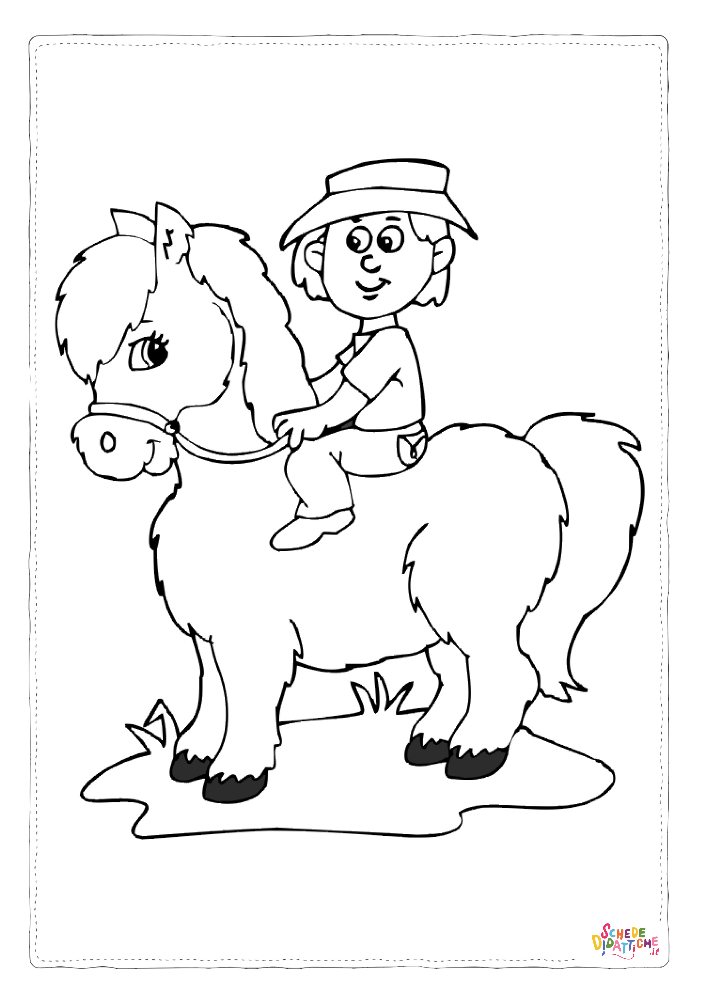 Disegno "Disegno di equitazione da stampare e colorare 22" Disegno di equitazione da stampare e colorare 22