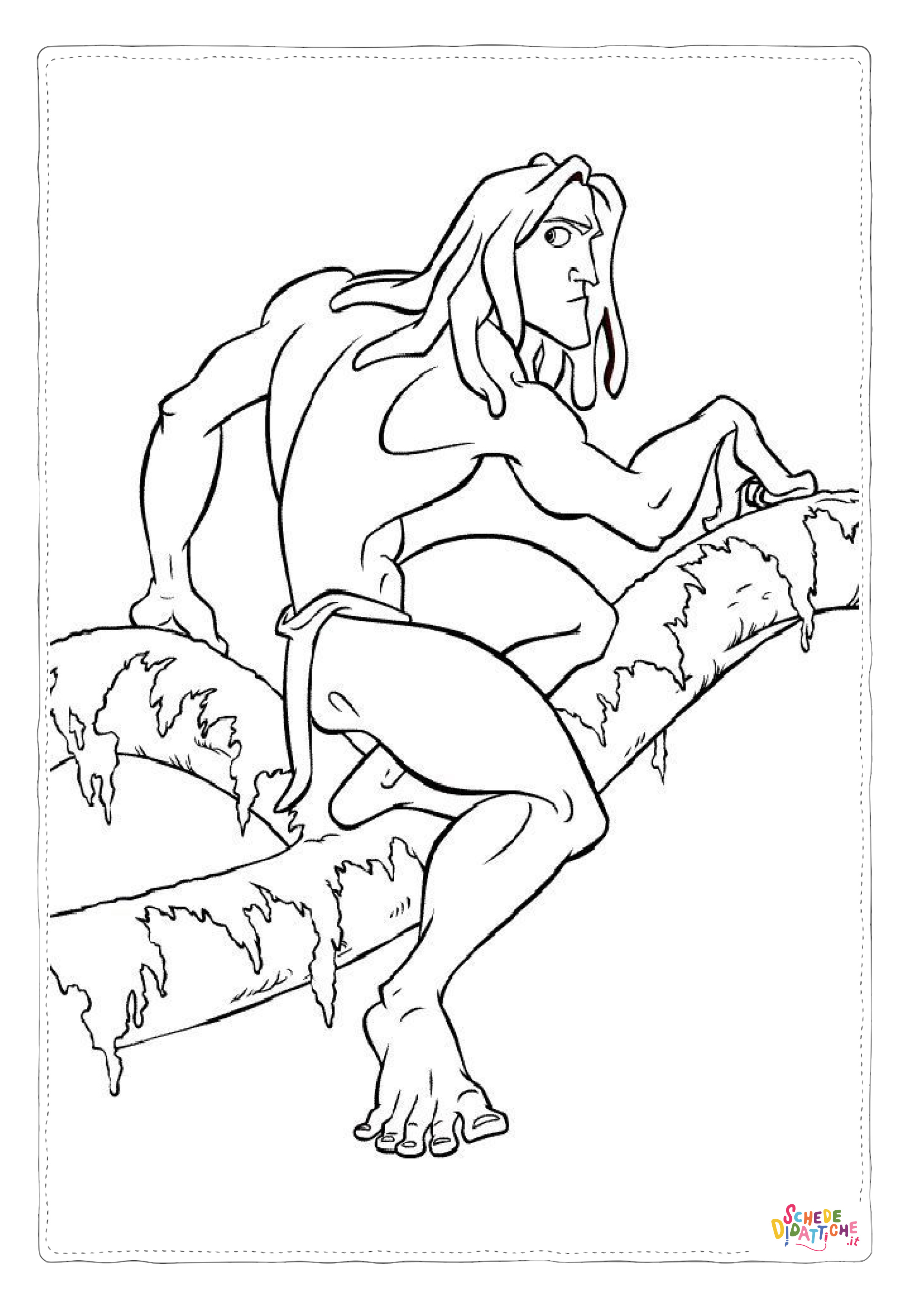 Disegno "Disegno di Tarzan da stampare e colorare 21" Disegno di Tarzan da stampare e colorare 21