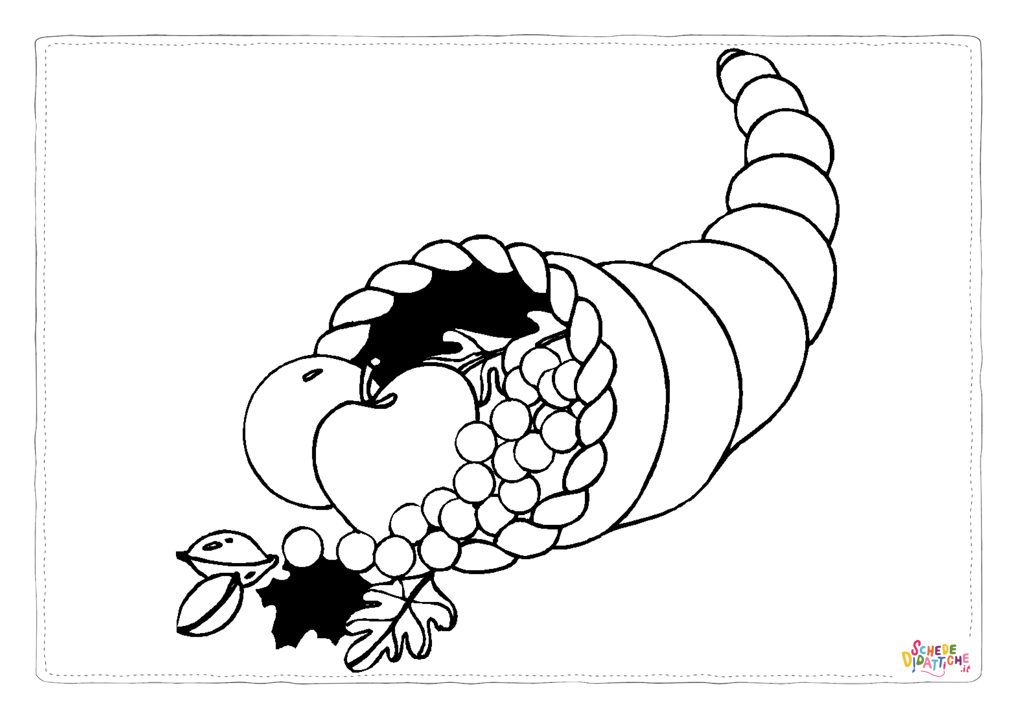 Disegno di cesto di frutta da stampare e colorare