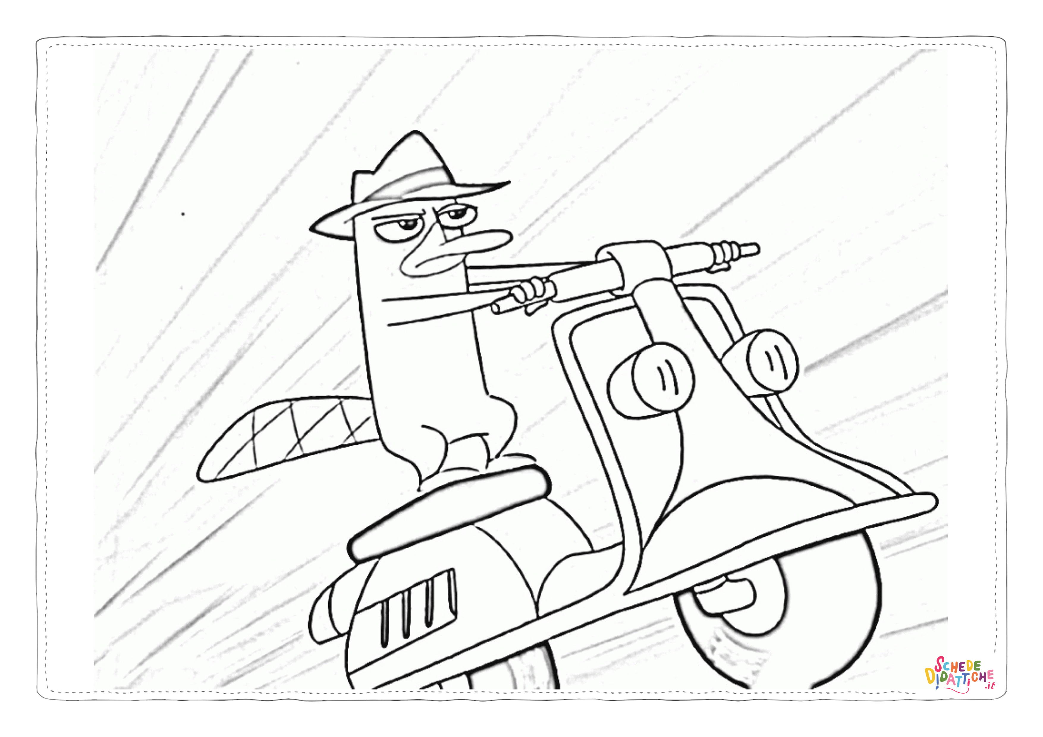 Disegno "Disegno di scooter - vespa da stampare e colorare 2" Disegno di scooter - vespa da stampare e colorare 2