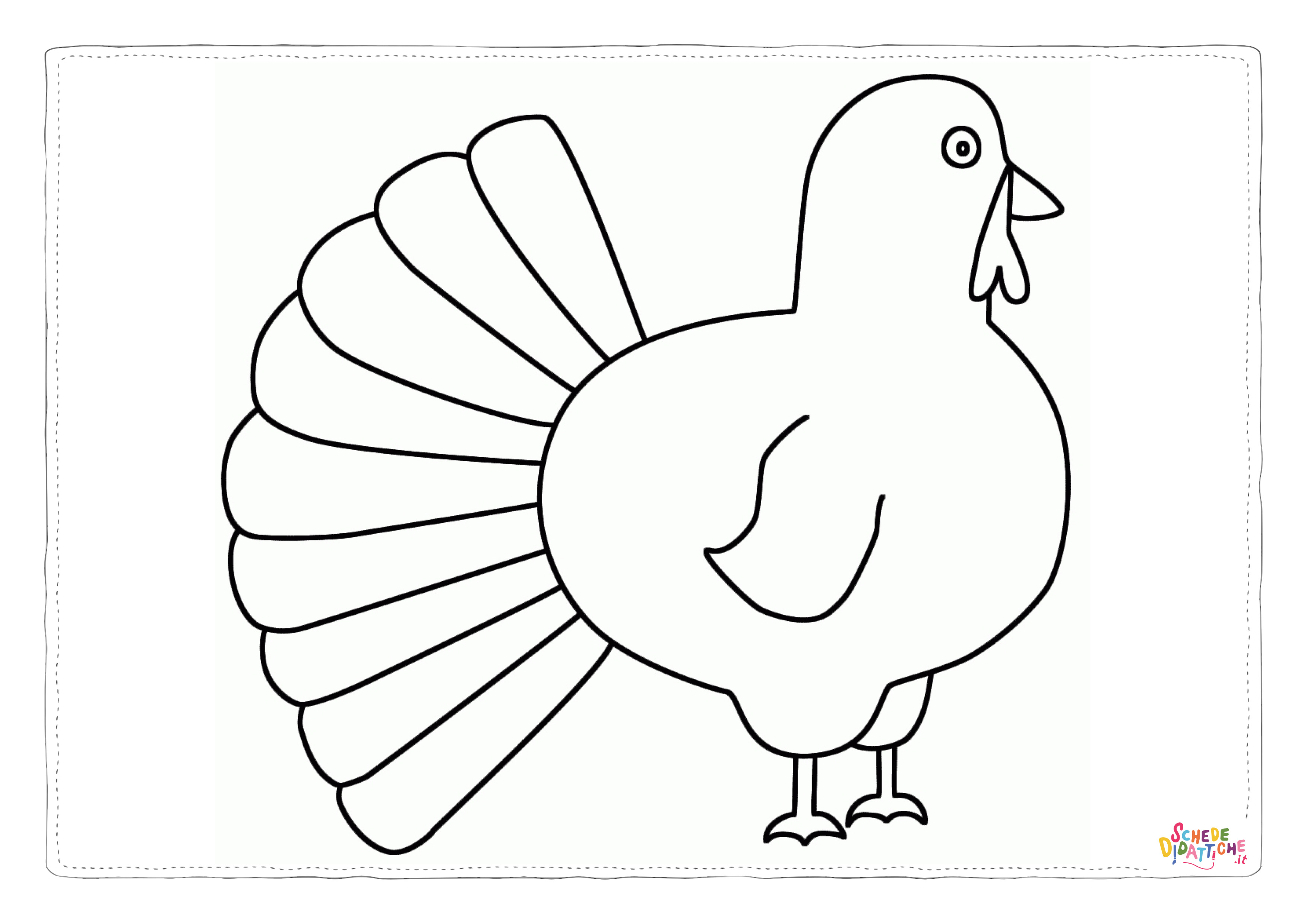 Disegno di tacchino da stampare e colorare 11