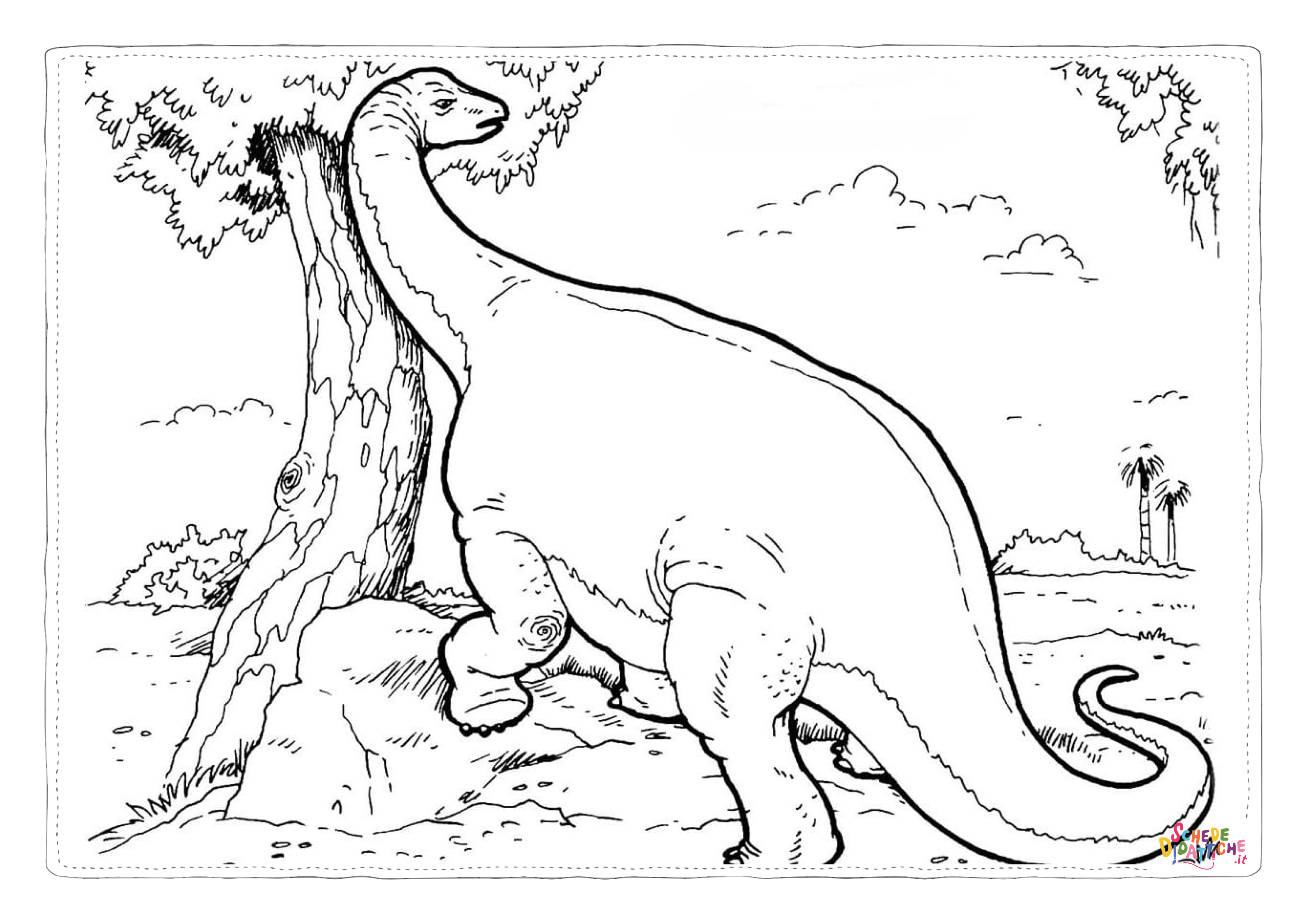 Disegno "Disegno di Brachiosauro da stampare e colorare 33" Disegno di Brachiosauro da stampare e colorare 33