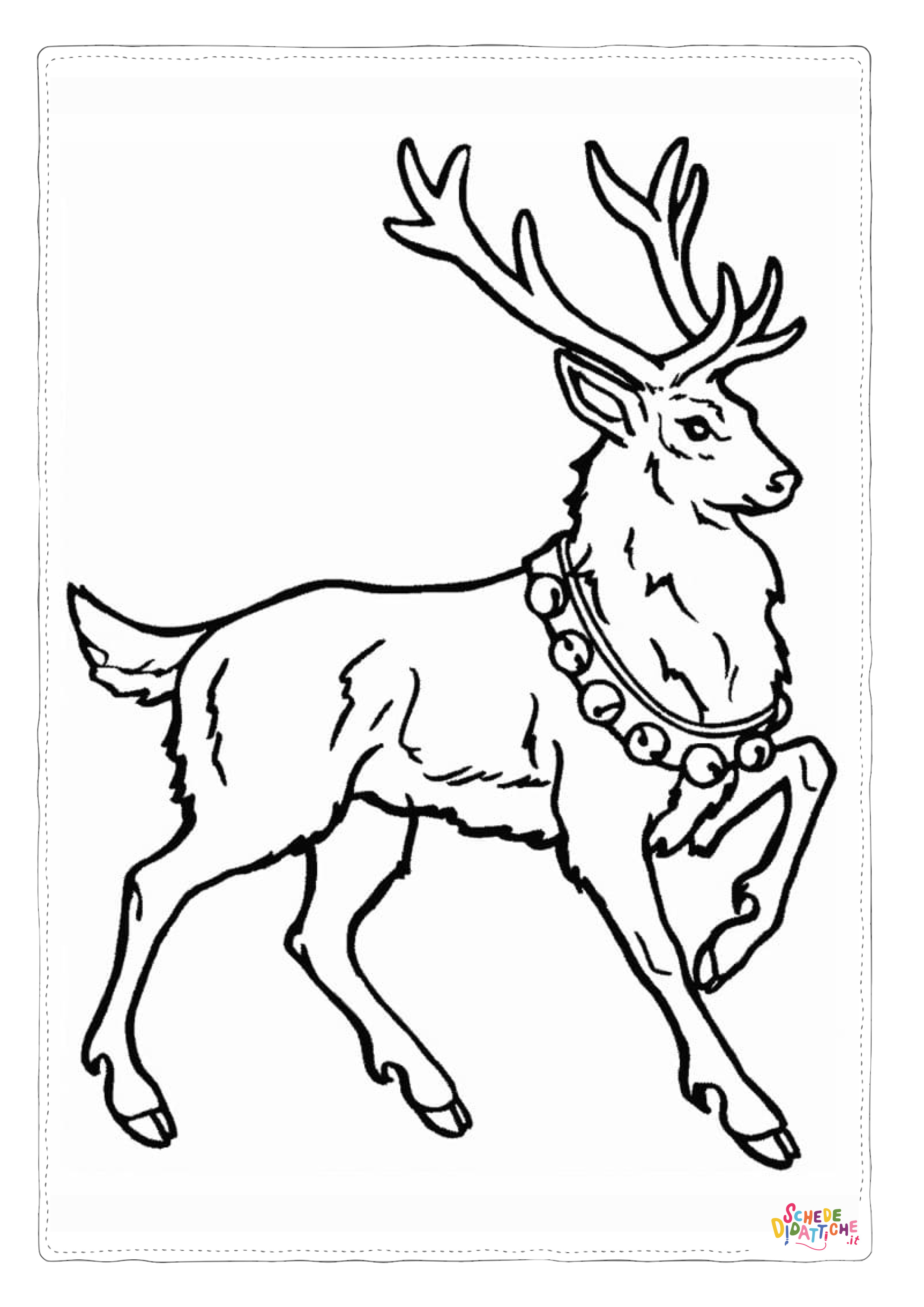 Disegno "Disegno di renna di Natale da stampare e colorare 28" Disegno di renna di Natale da stampare e colorare 28