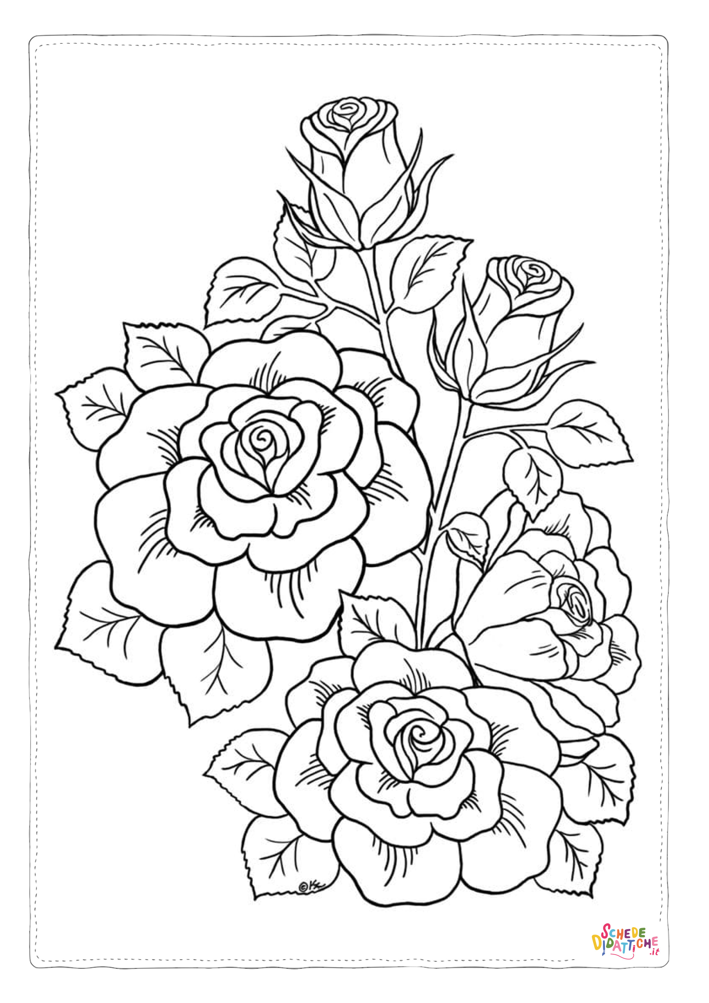 Disegno "Disegno di fiore da stampare e colorare 489" Disegno di fiore da stampare e colorare 489