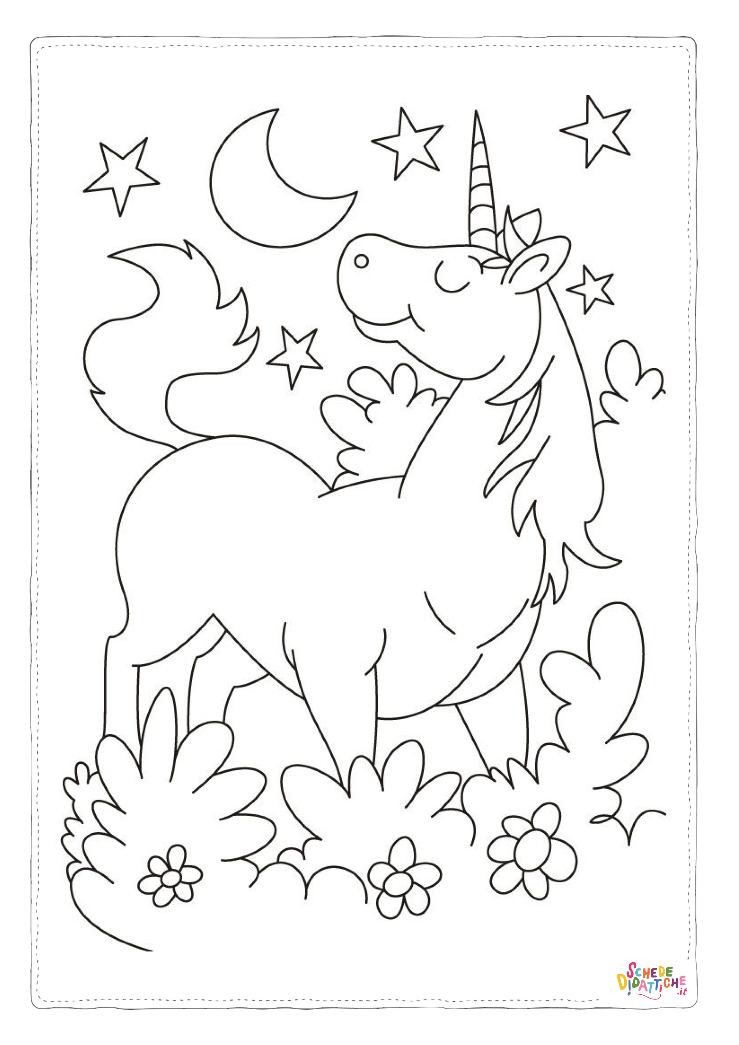 Disegno "Disegno di unicorno da stampare e colorare 99" Disegno di unicorno da stampare e colorare 99