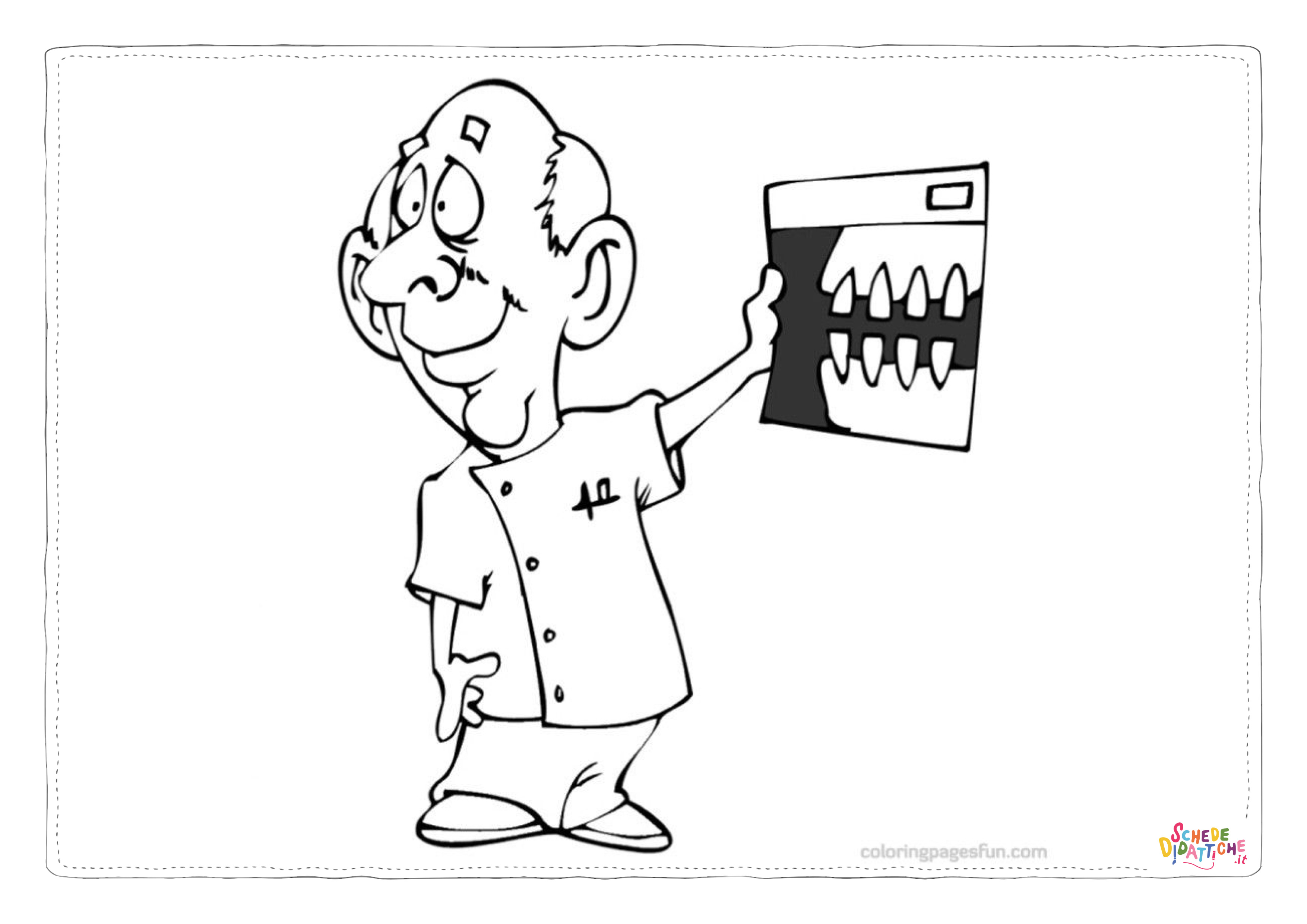 Disegno "Disegno di dentista da stampare e colorare 2" Disegno di dentista da stampare e colorare 2