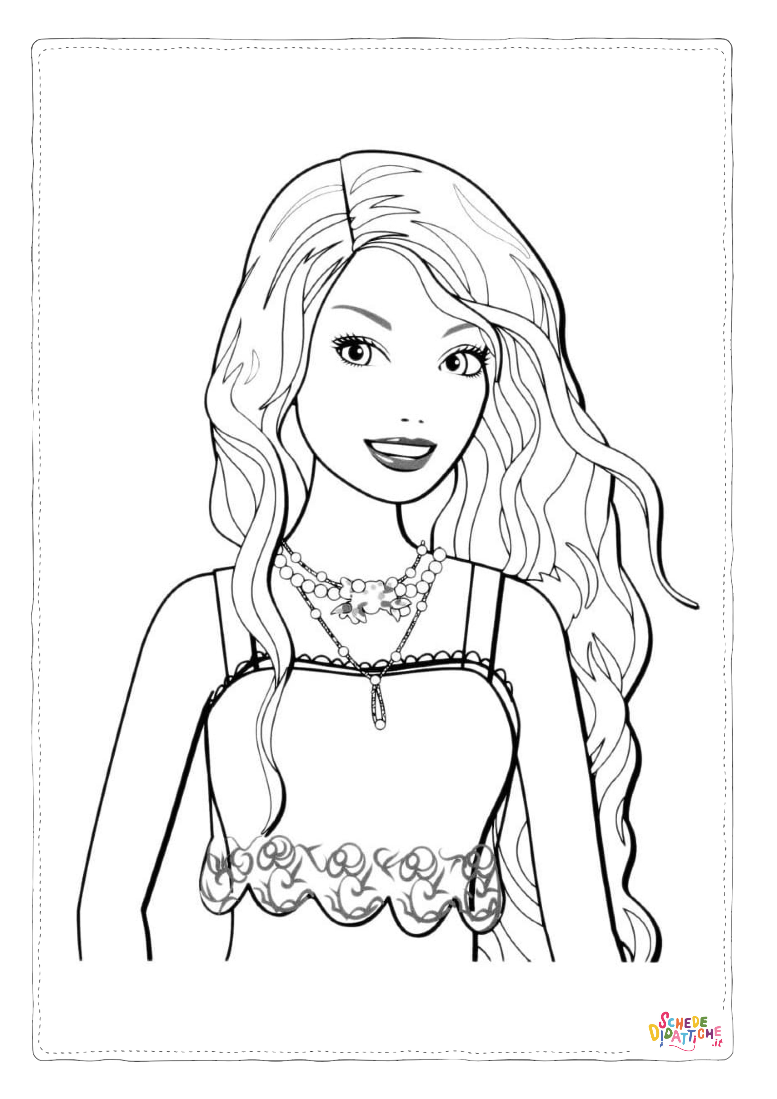 Disegno "Disegno di Barbie da stampare e colorare 111" Disegno di Barbie da stampare e colorare 111