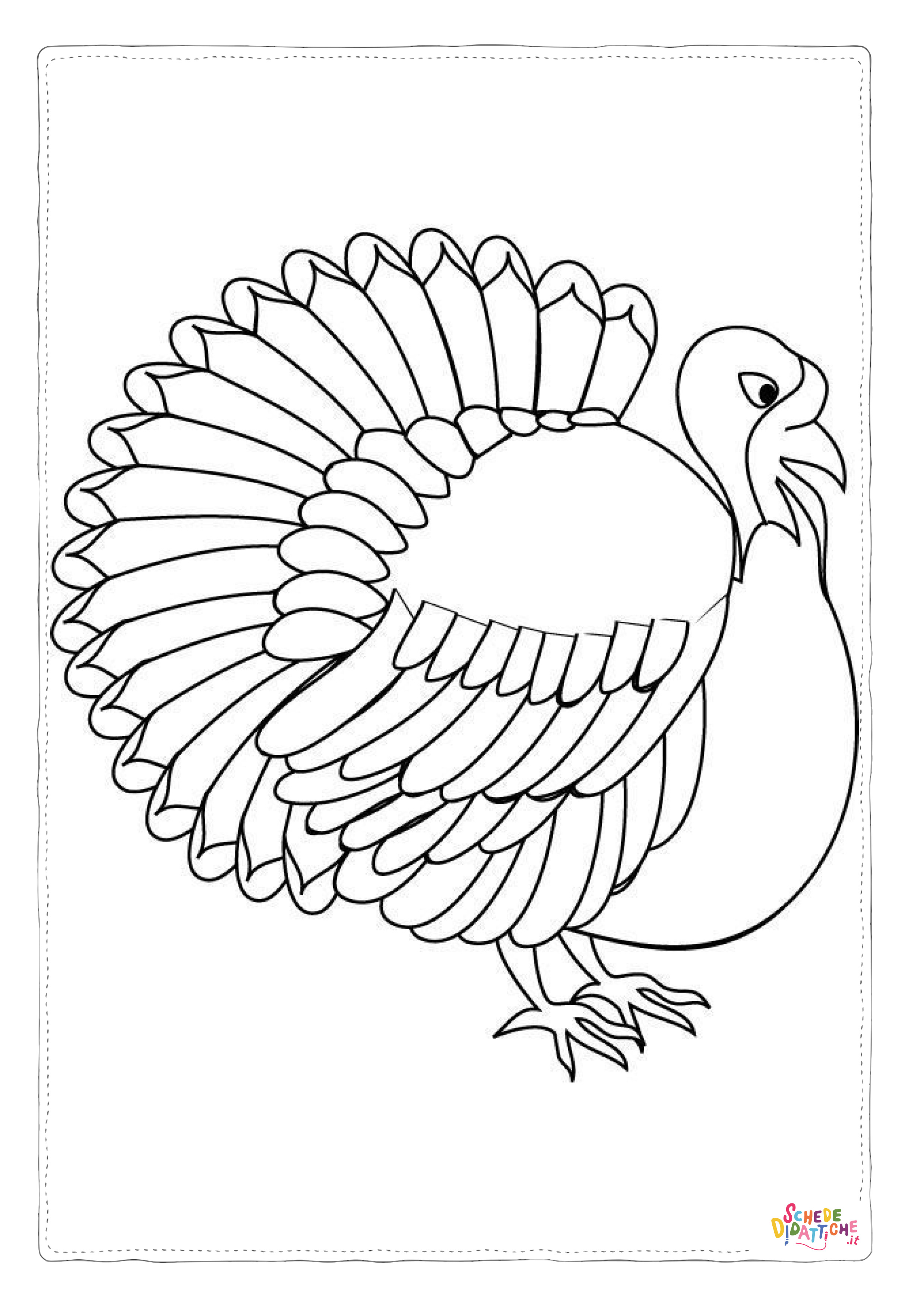 Disegno "Disegno di tacchino da stampare e colorare 94" Disegno di tacchino da stampare e colorare 94