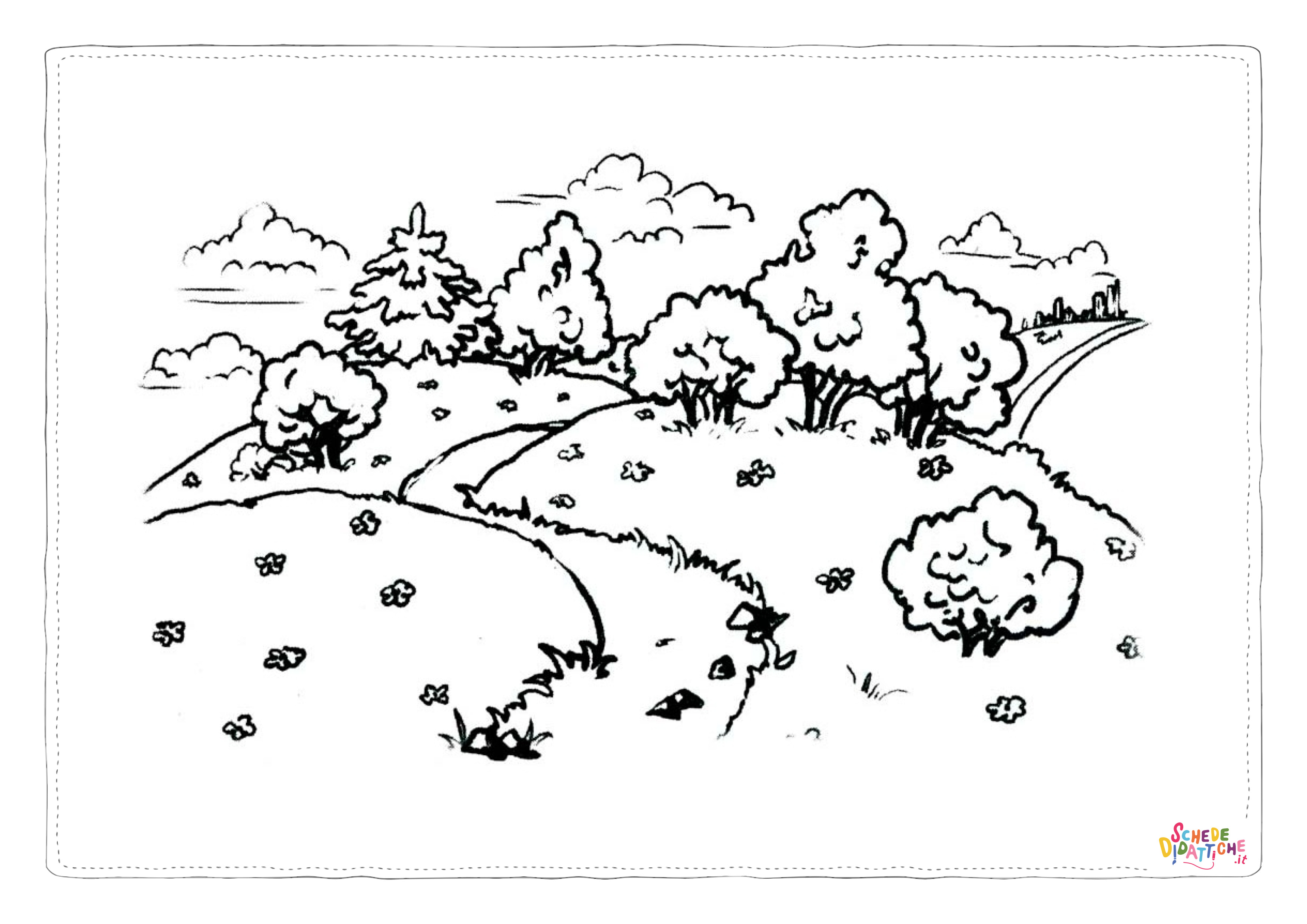 Disegno di paesaggio da stampare e colorare 80