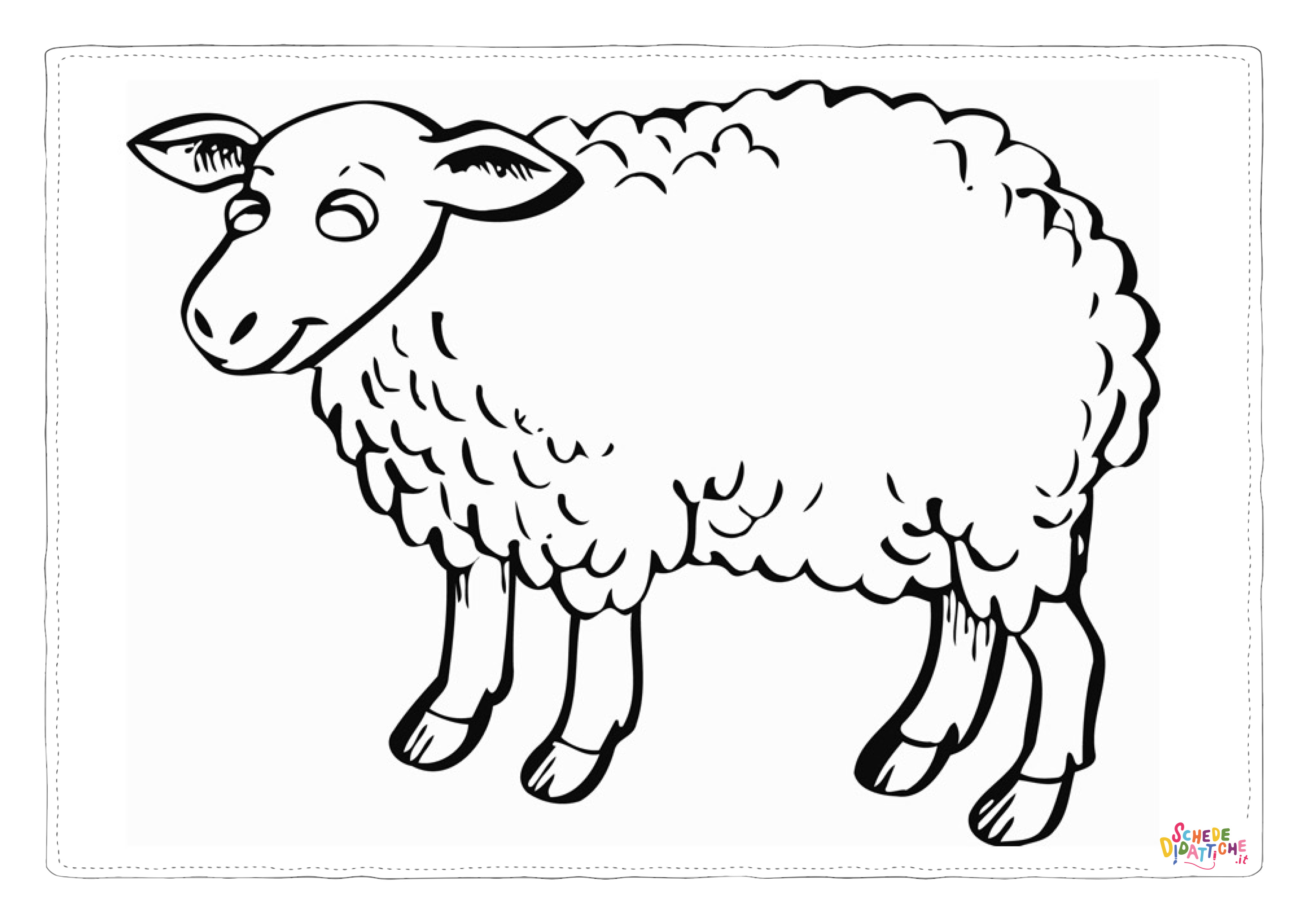 Disegno "Disegno di pecora da stampare e colorare 39" Disegno di pecora da stampare e colorare 39