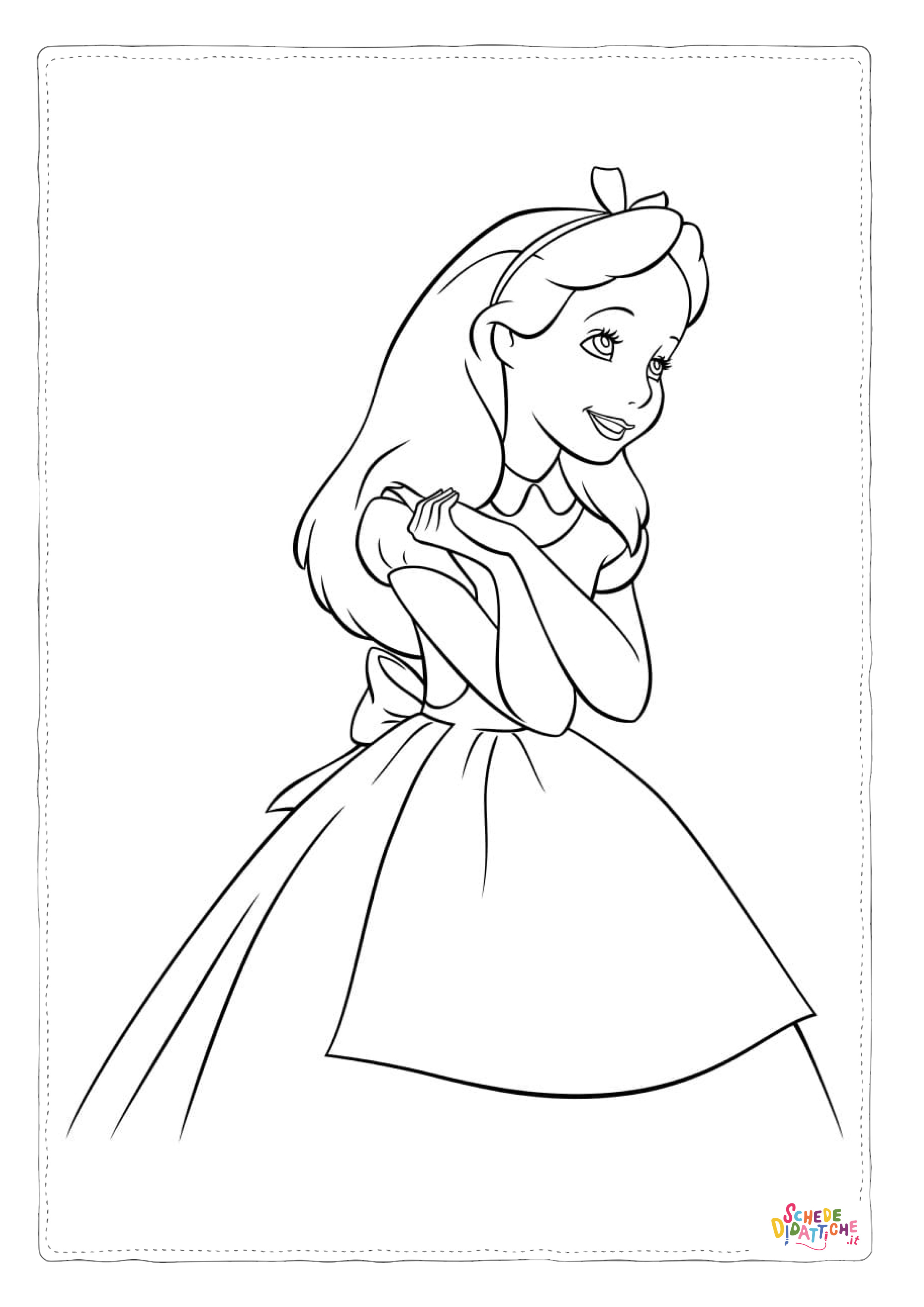 Disegno di Alice nel paese delle meraviglie da stampare e colorare 45