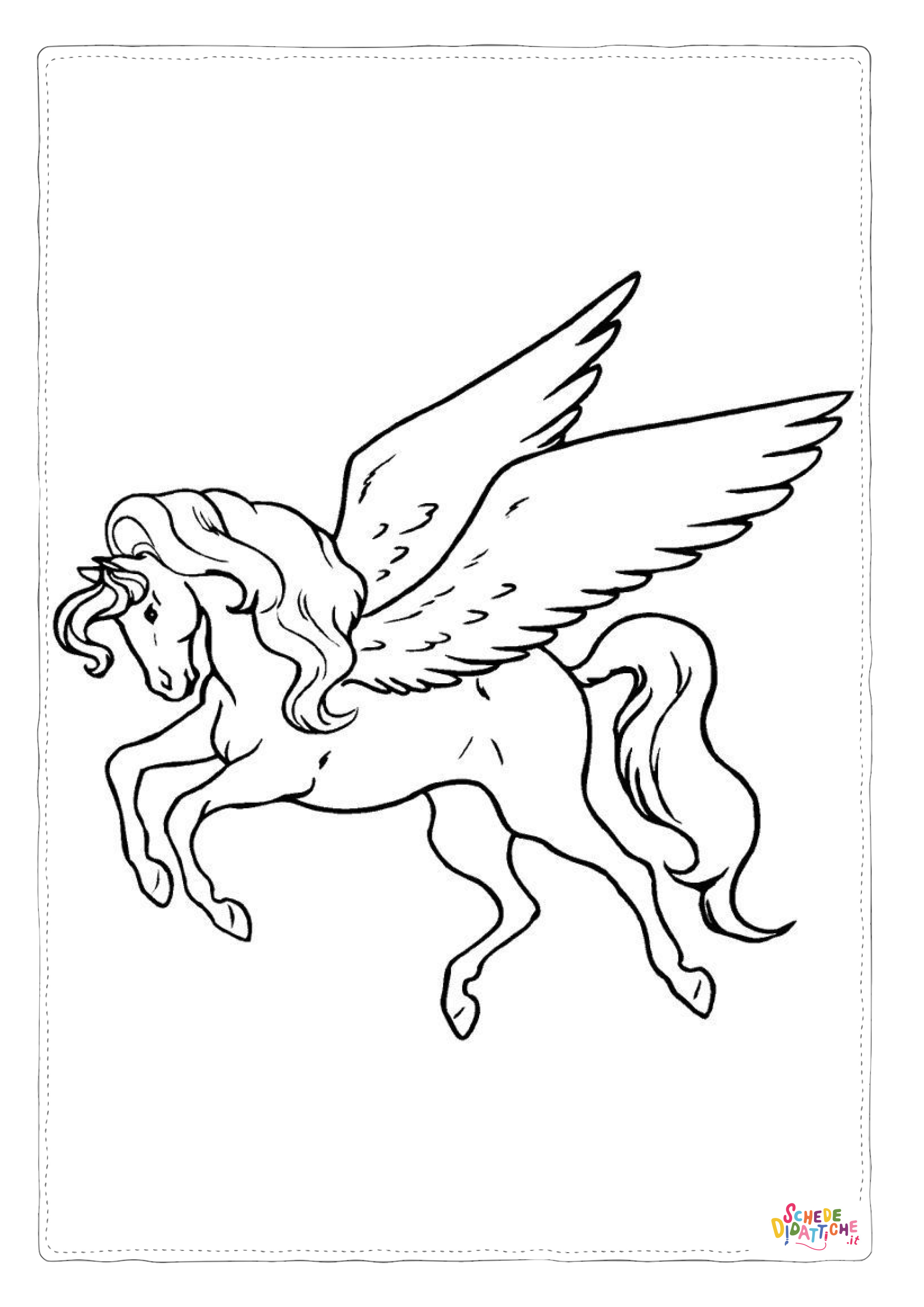Disegno "Disegno di cavallo alato da stampare e colorare 13" Disegno di cavallo alato da stampare e colorare 13