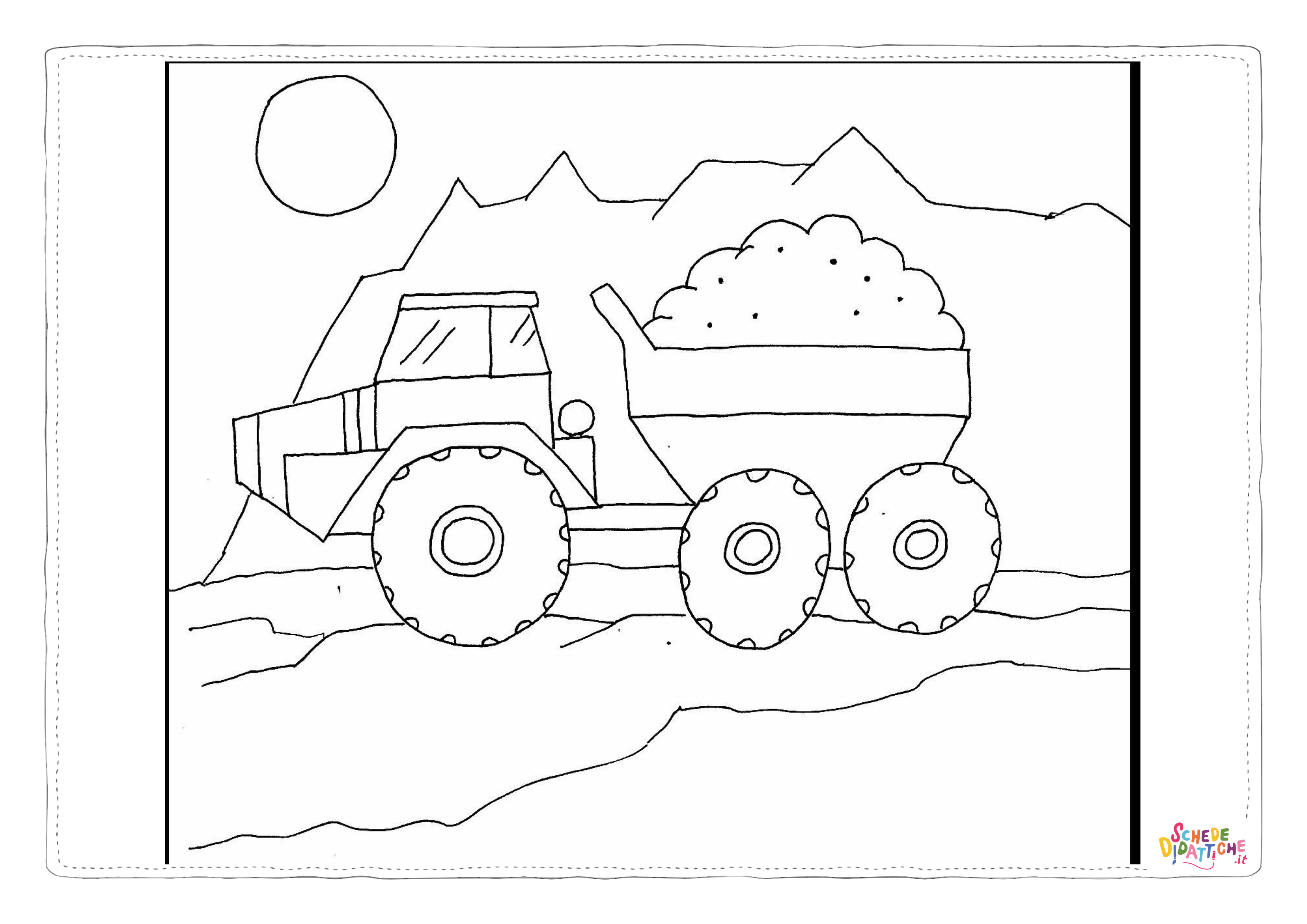 Disegno di mezzo da lavoro da stampare e colorare 101