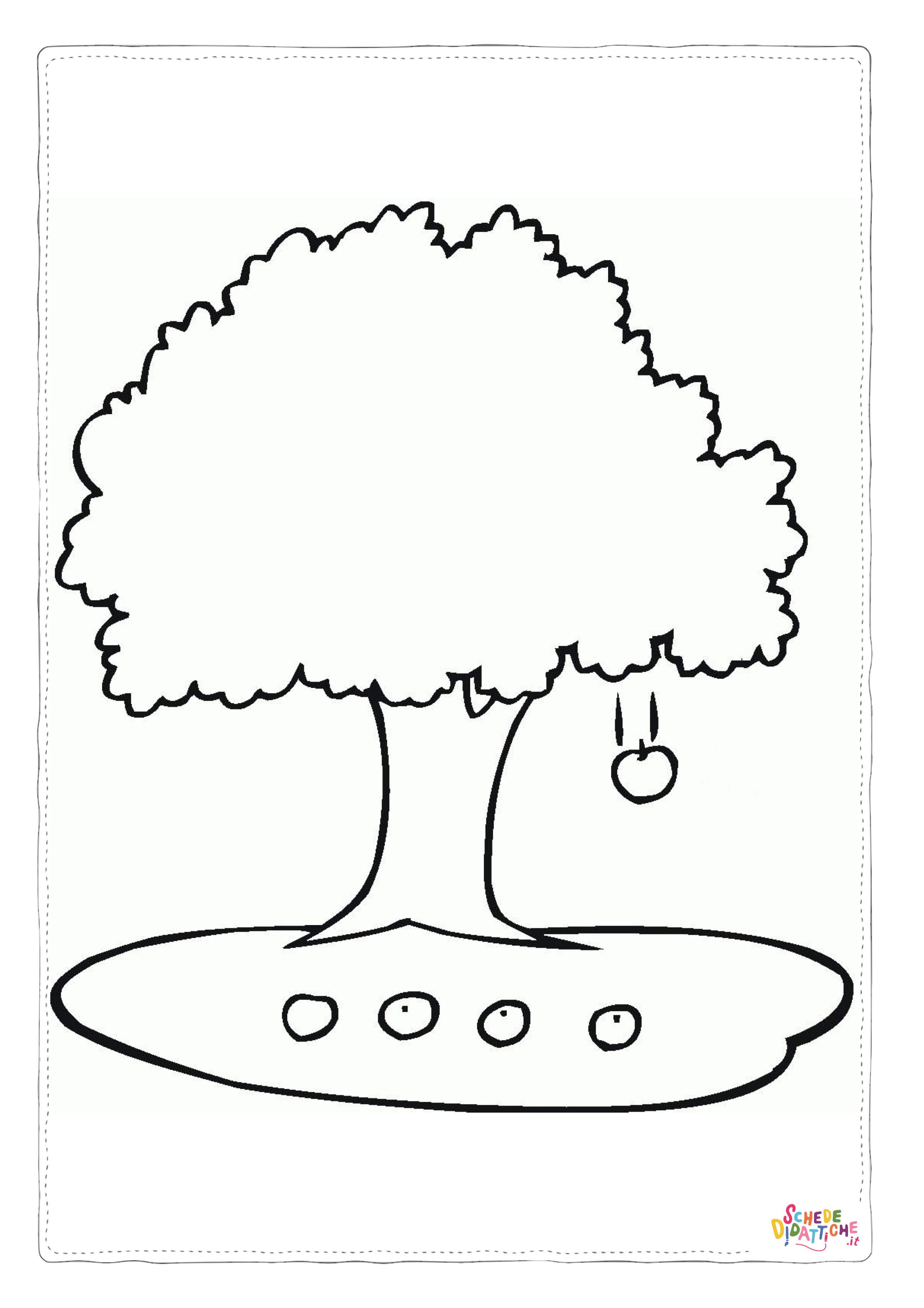 Disegno "Disegno di albero da frutta da stampare e colorare 18" Disegno di albero da frutta da stampare e colorare 18
