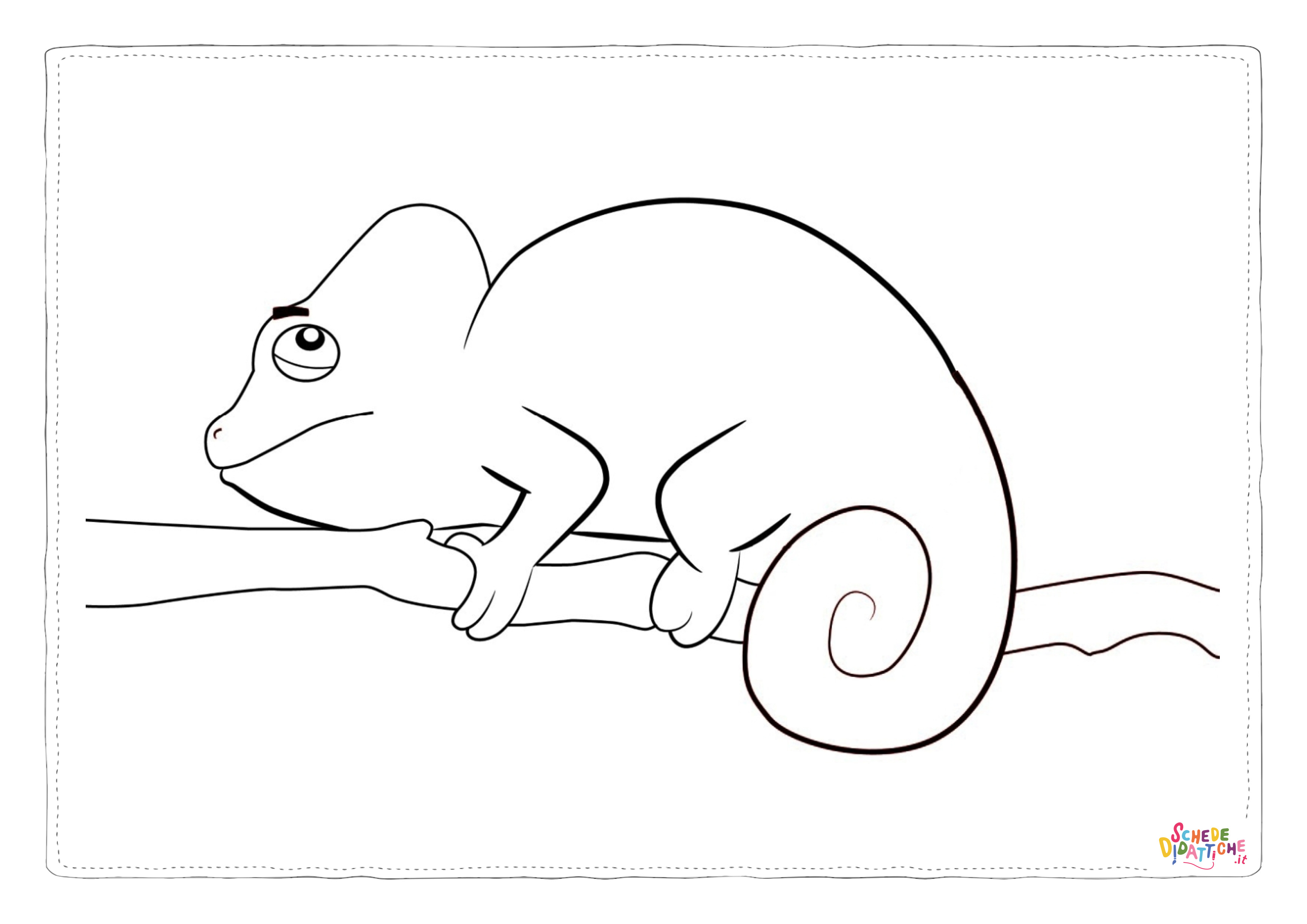 Disegno "Disegno di camaleonte da stampare e colorare 4" Disegno di camaleonte da stampare e colorare 4