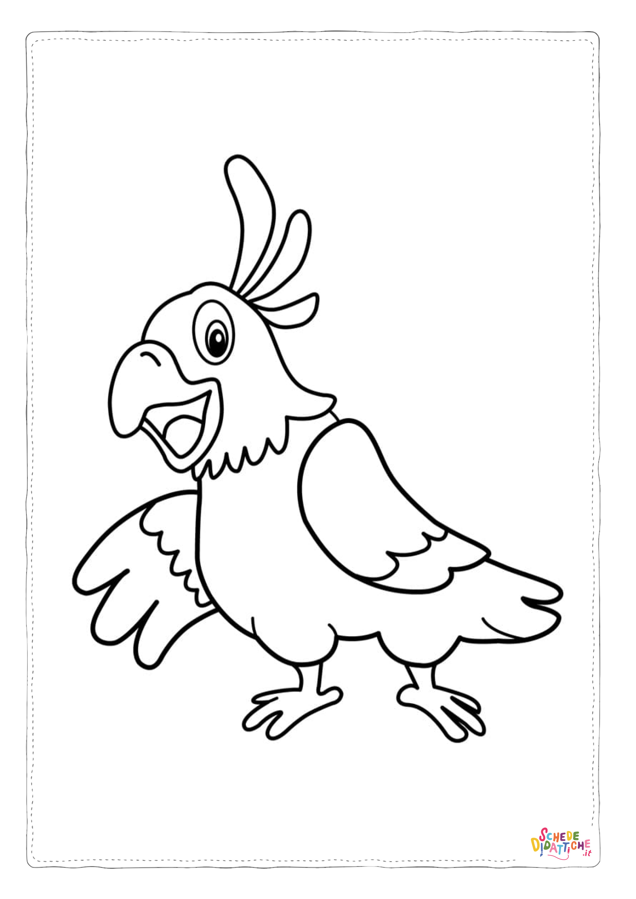 Disegno "Disegno di pappagallo da stampare e colorare 56" Disegno di pappagallo da stampare e colorare 56