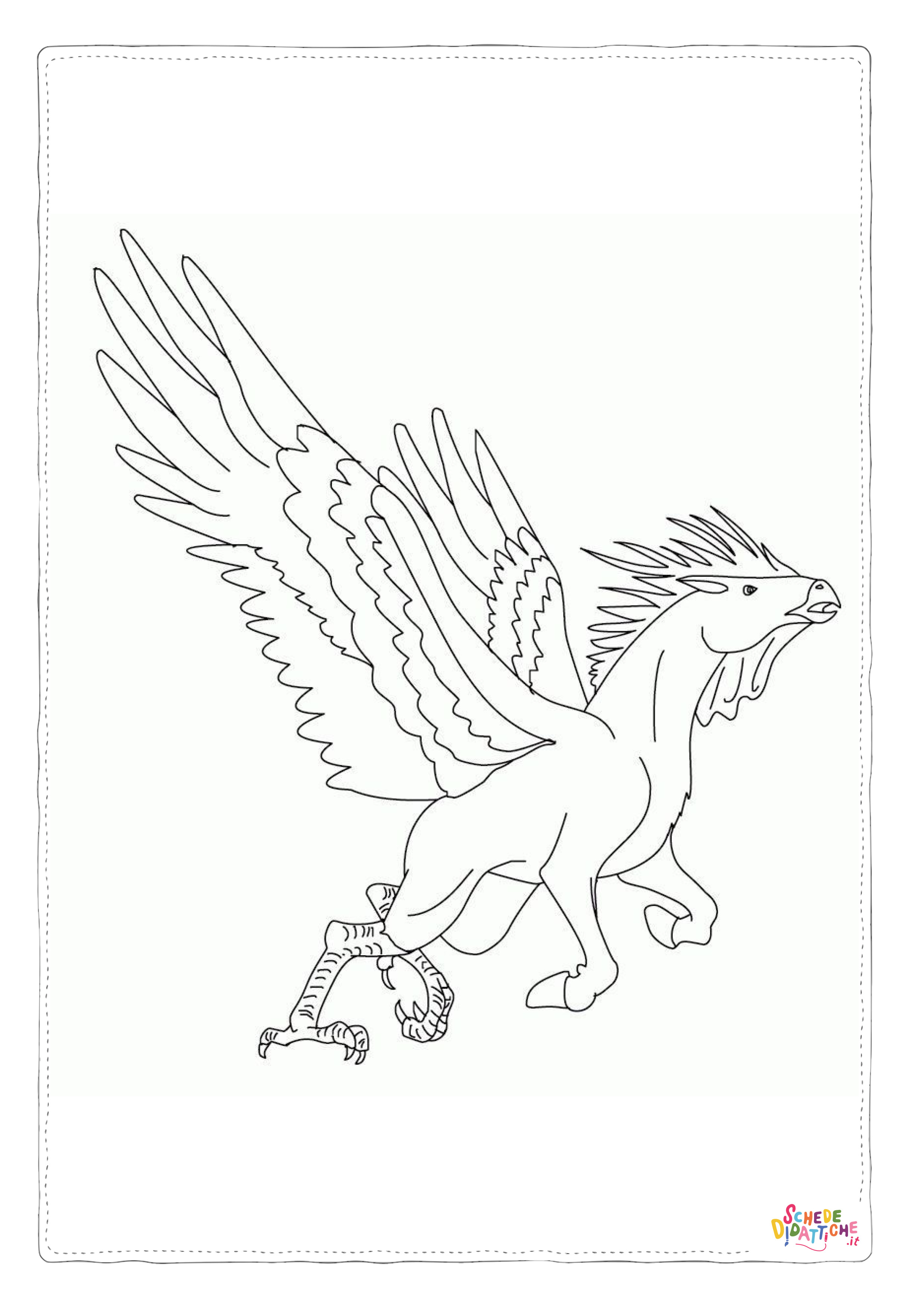 Disegno "Disegno di cavallo alato da stampare e colorare 14" Disegno di cavallo alato da stampare e colorare 14