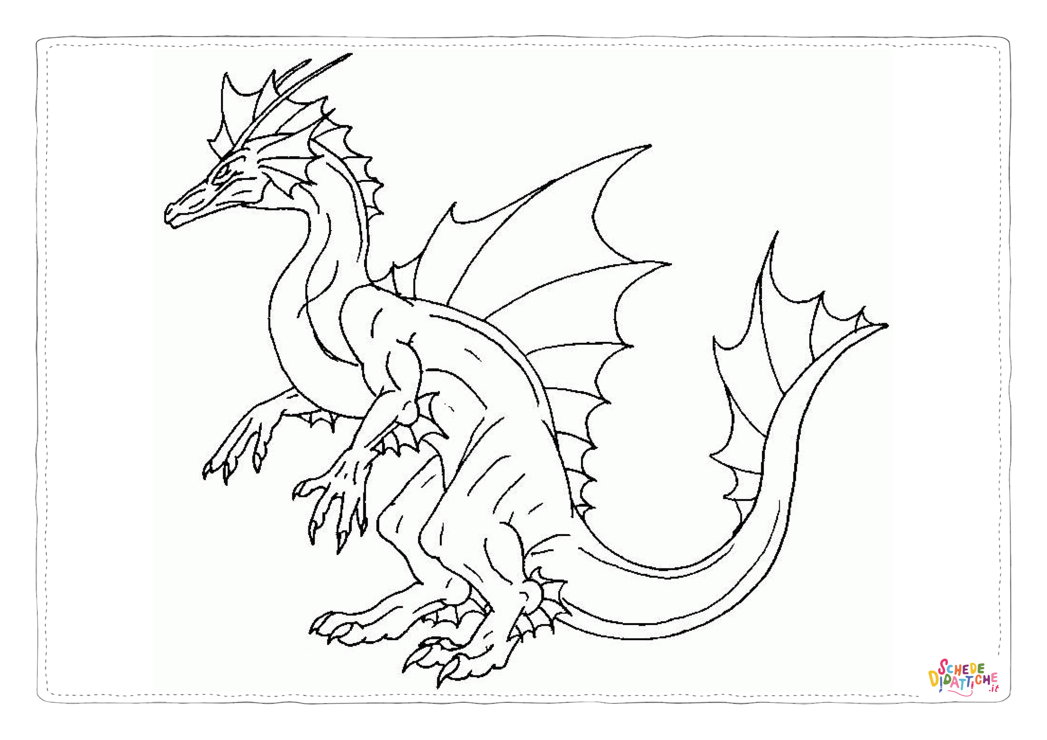 Disegno "Disegno di dragone da stampare e colorare 238" Disegno di dragone da stampare e colorare 238