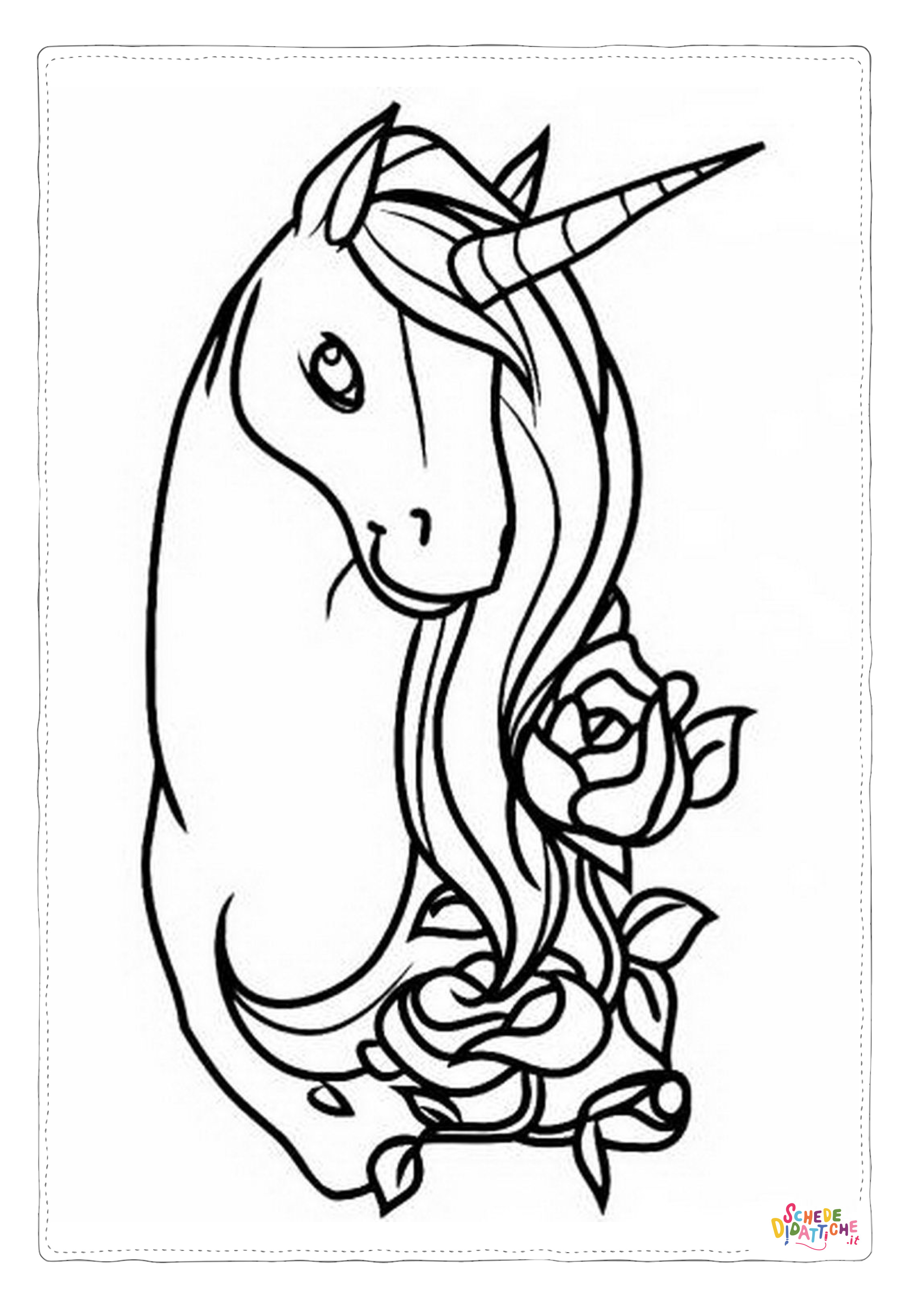 Disegno "Disegno di unicorno da stampare e colorare 66" Disegno di unicorno da stampare e colorare 66