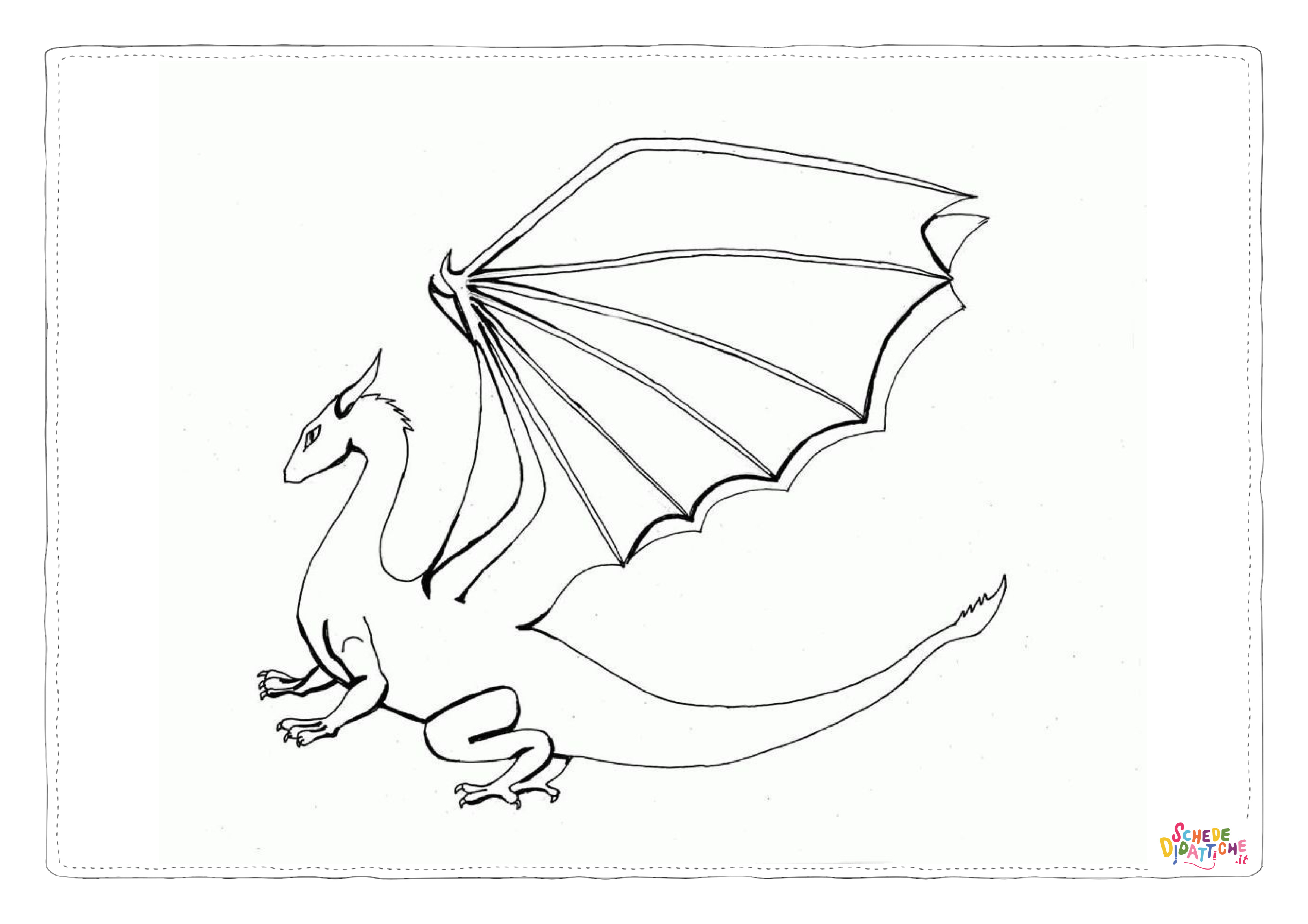 Disegno "Disegno di dragone da stampare e colorare 47" Disegno di dragone da stampare e colorare 47