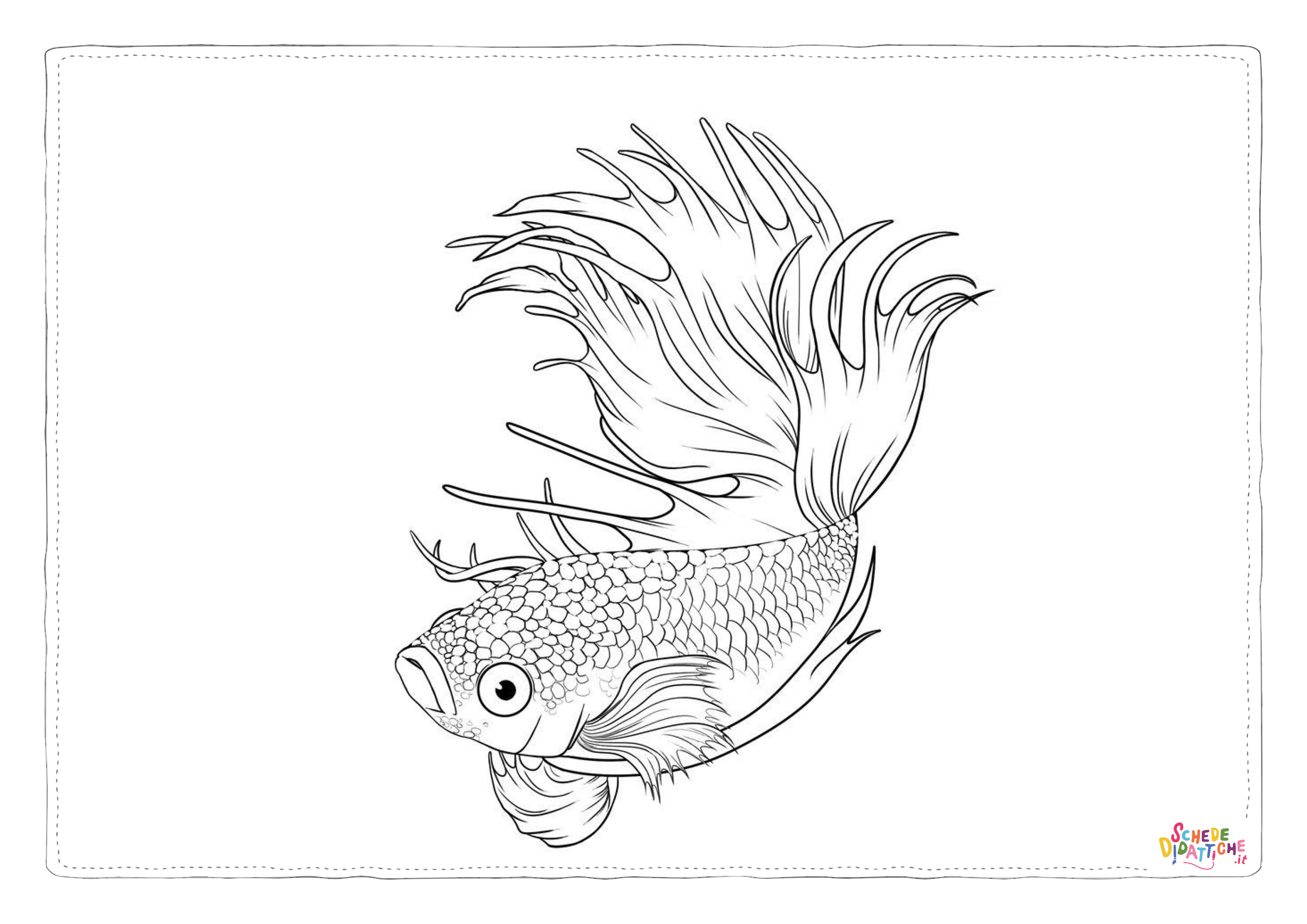 Disegno "Disegno di pesce da stampare e colorare 205" Disegno di pesce da stampare e colorare 205