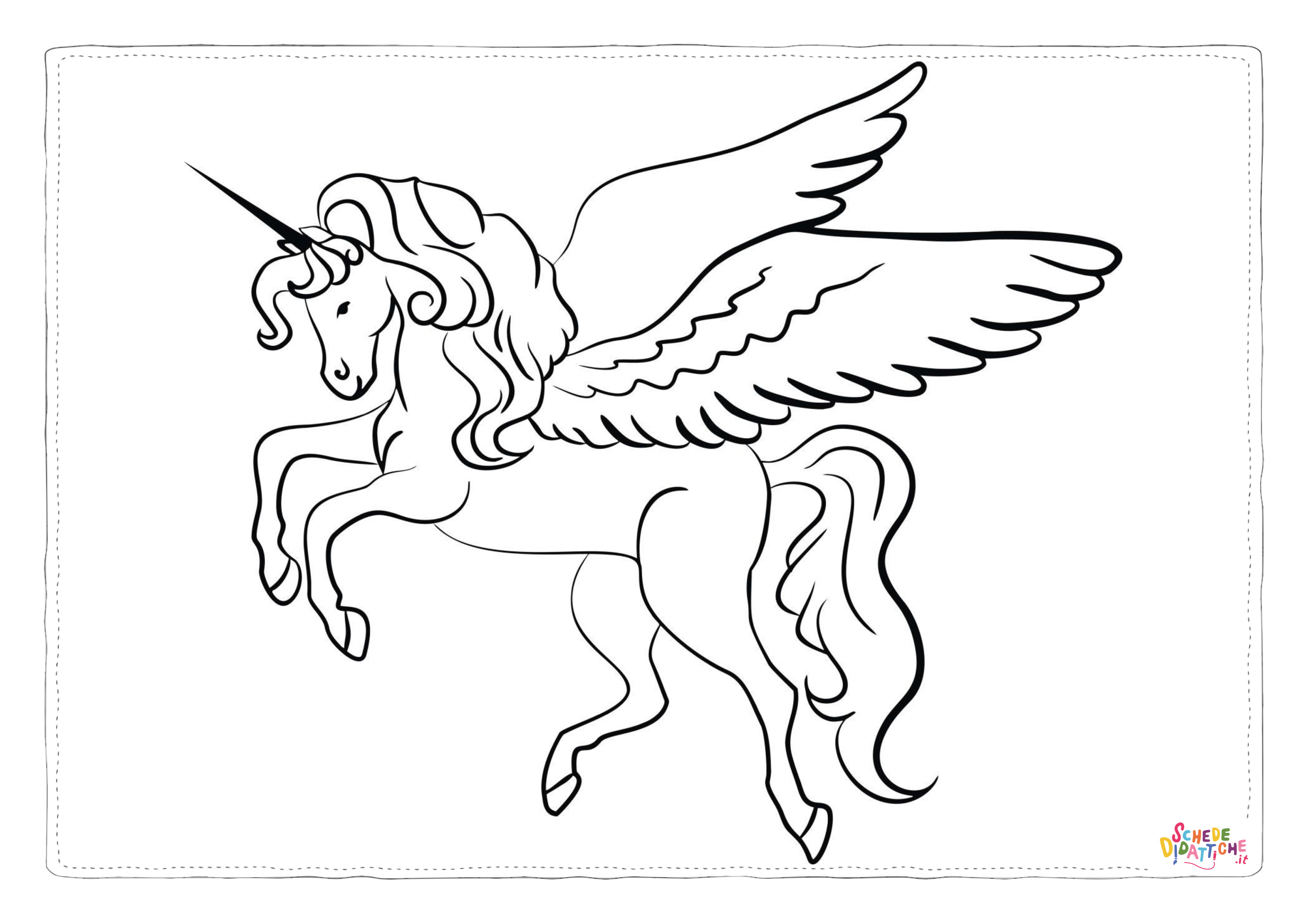 Disegno "Disegno di unicorno da stampare e colorare 44" Disegno di unicorno da stampare e colorare 44