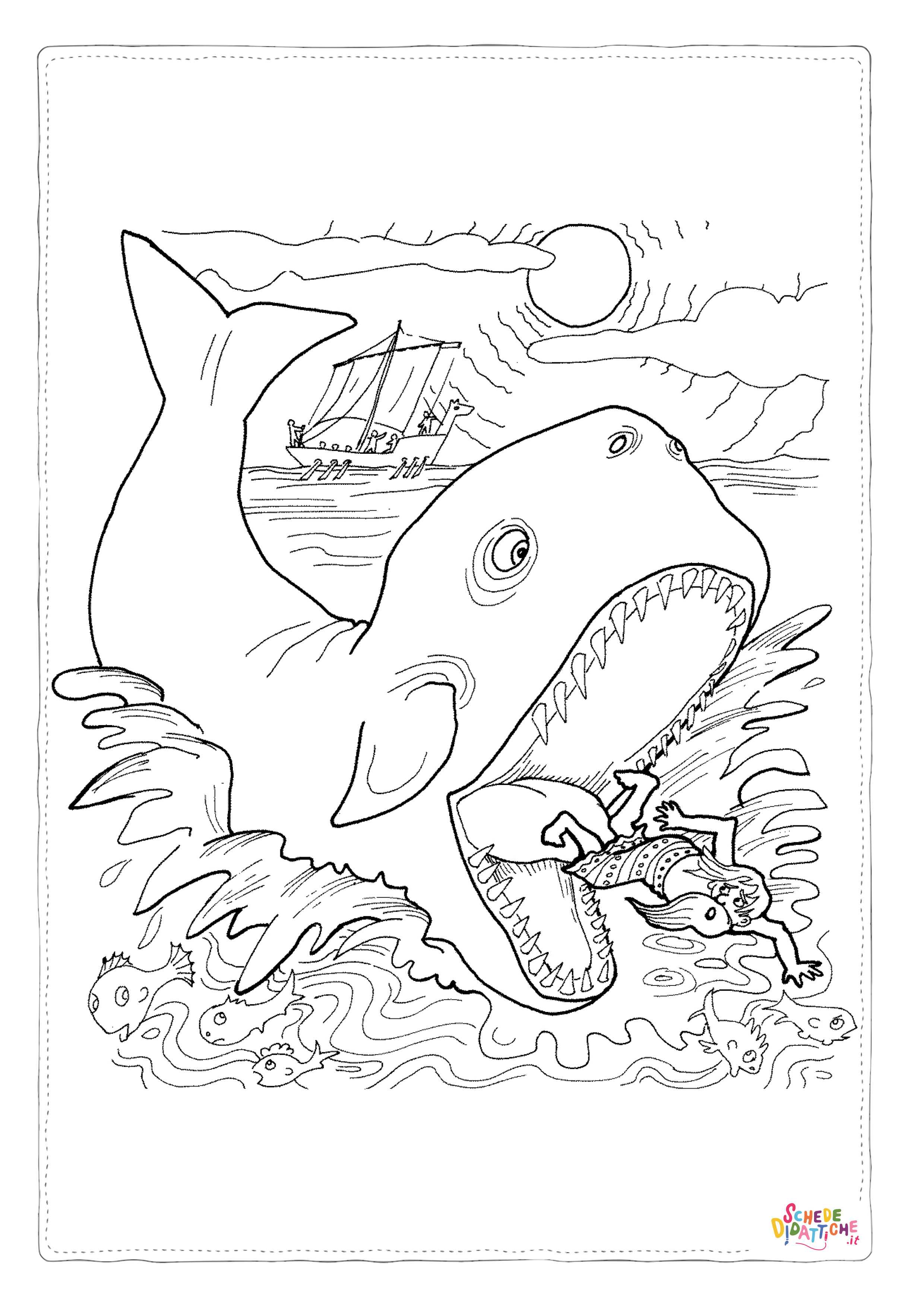 Disegno "Disegno di squalo da stampare e colorare 4" Disegno di squalo da stampare e colorare 4
