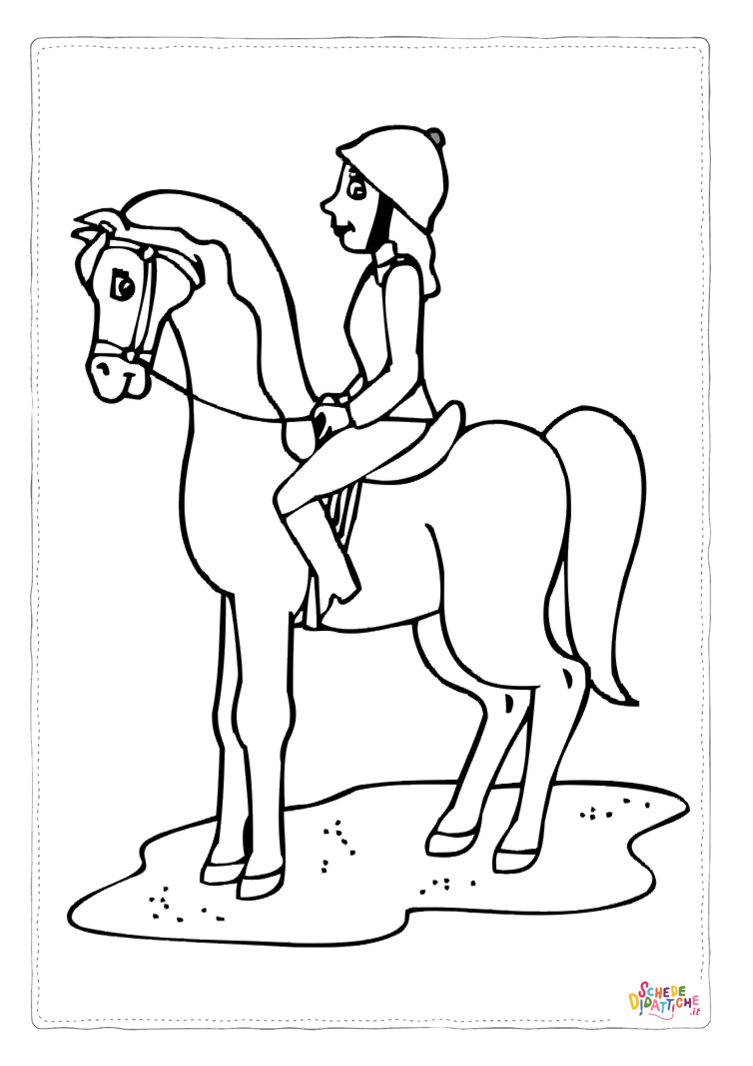 Disegno di equitazione da stampare e colorare 12