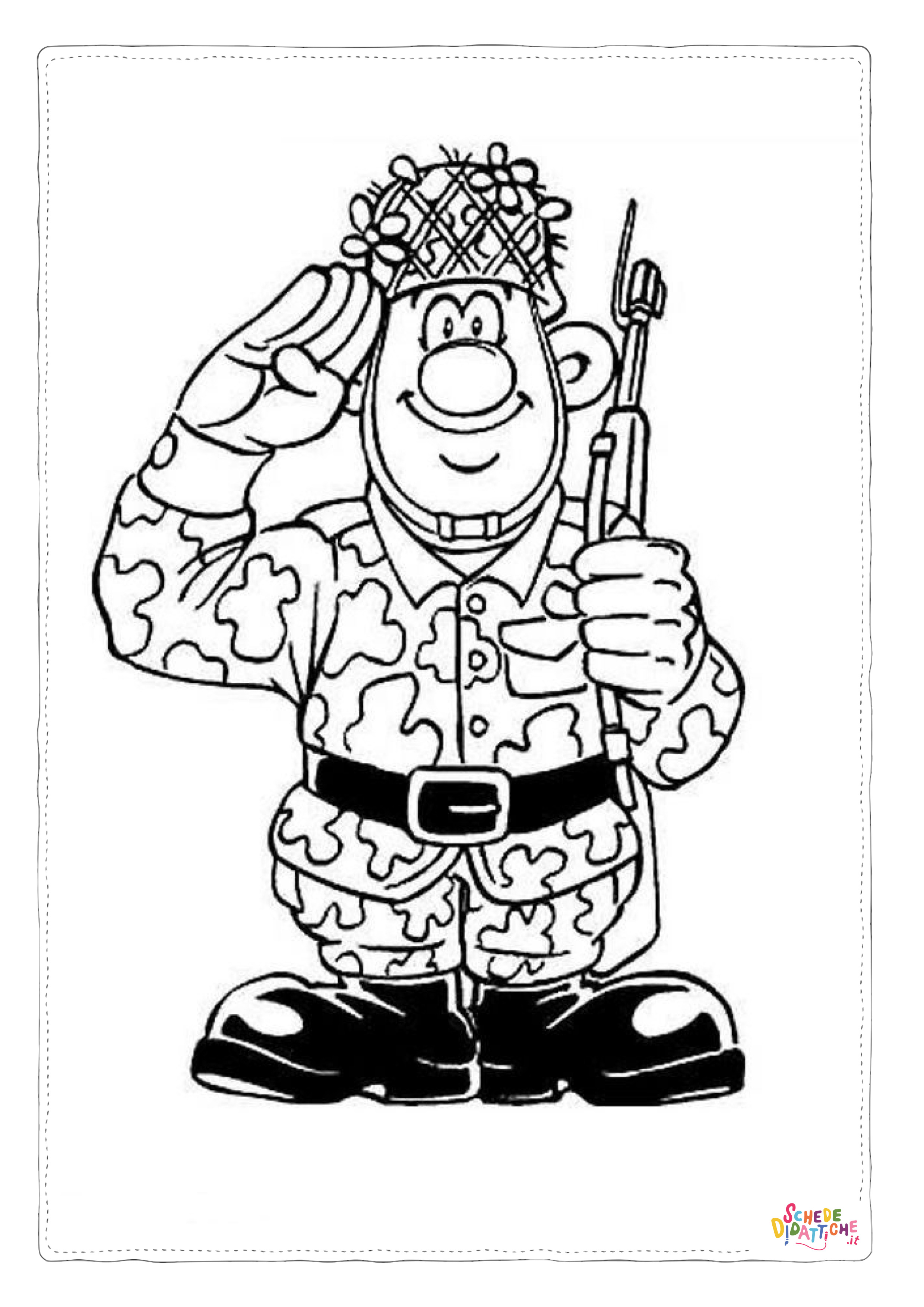 Disegno "Disegno di soldato da stampare e colorare 9" Disegno di soldato da stampare e colorare 9