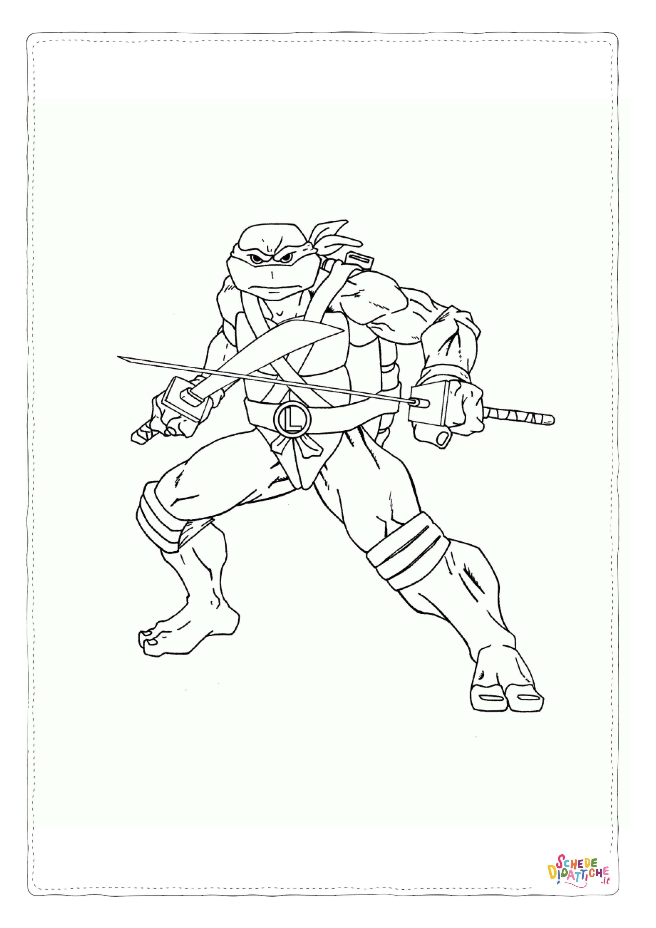 Disegno di Tartarughe Ninja da stampare e colorare 3