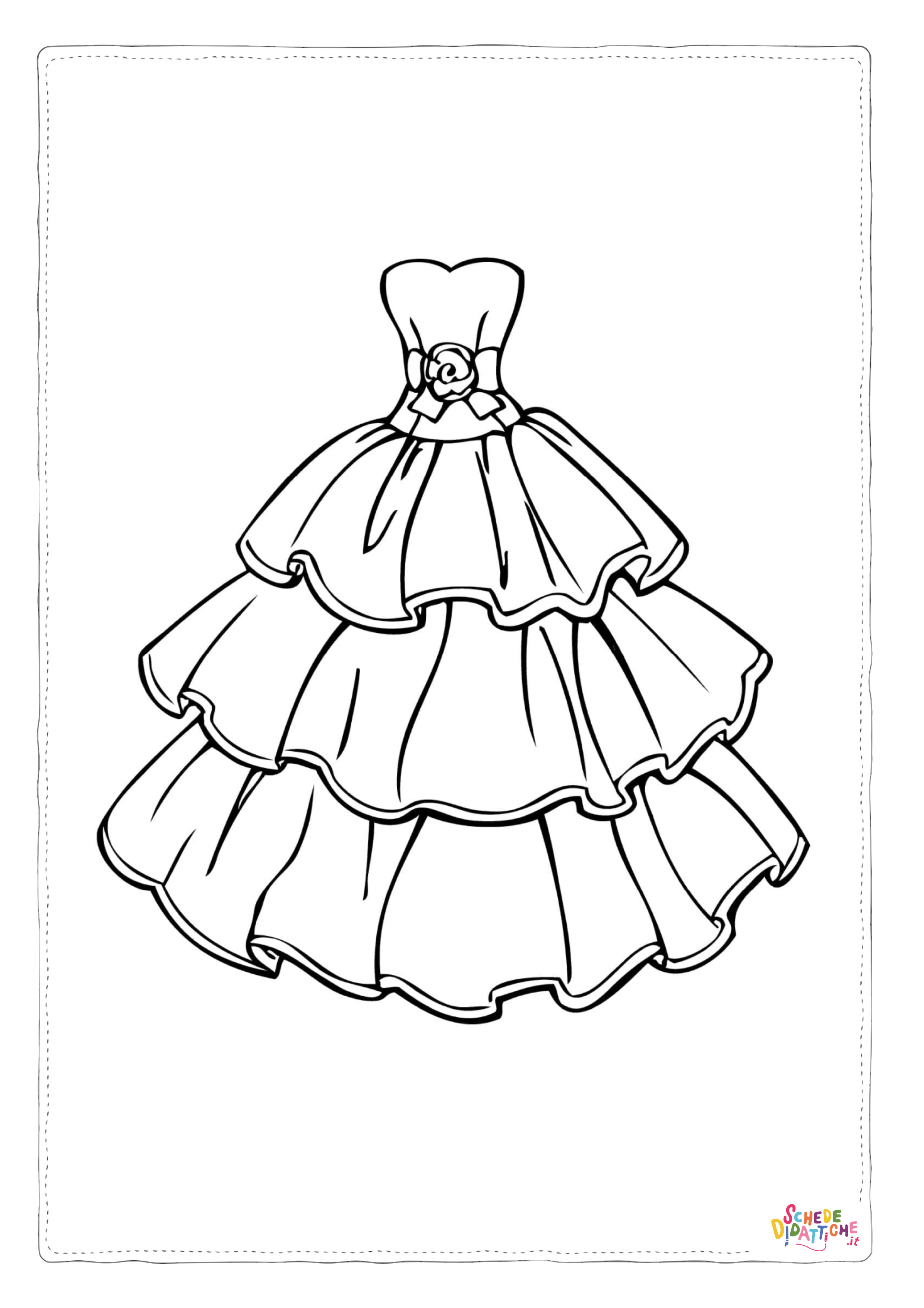 Disegno "Disegno di vestito da donna da stampare e colorare 8" Disegno di vestito da donna da stampare e colorare 8