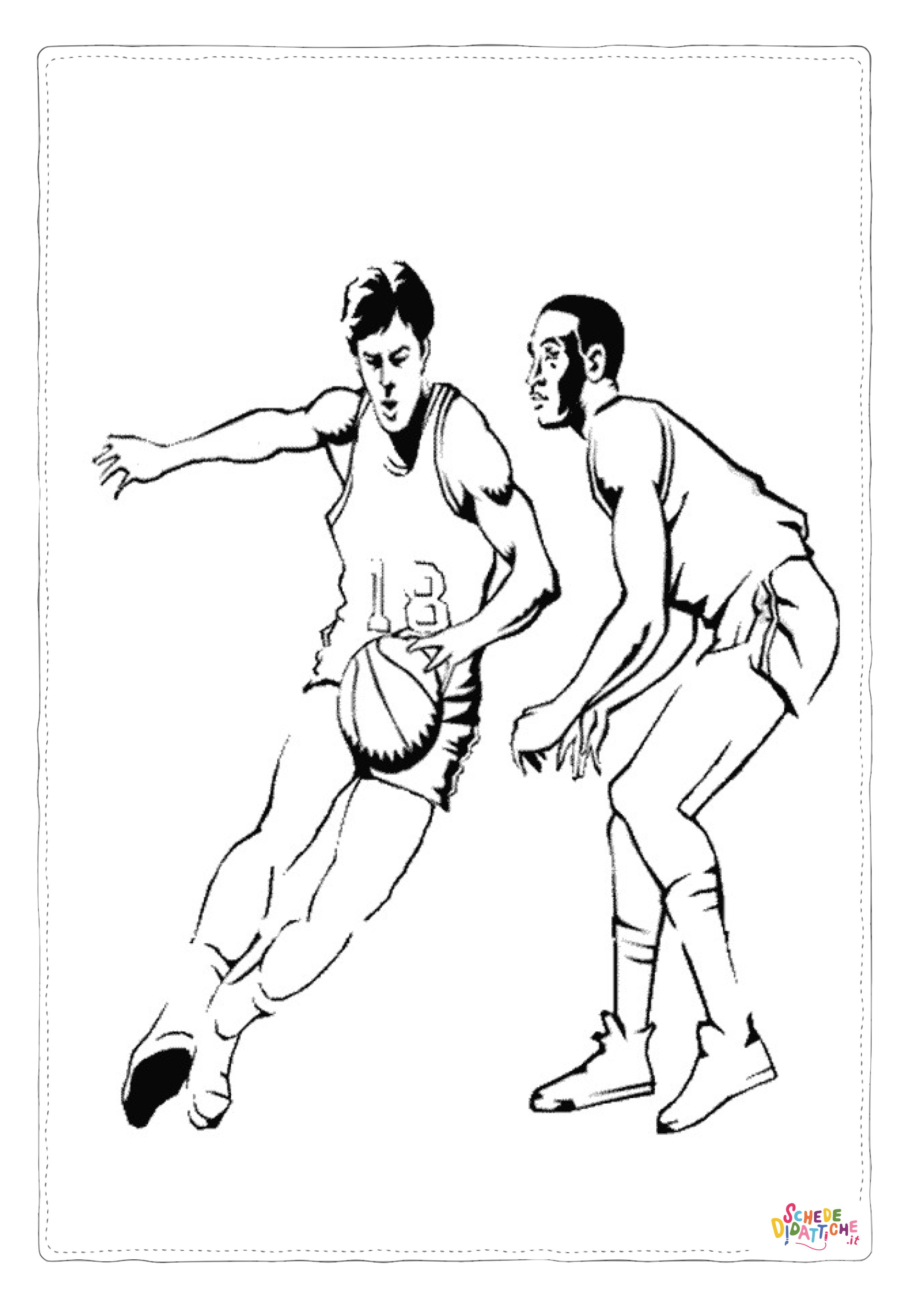 Disegno "Disegno di basket da stampare e colorare 34" Disegno di basket da stampare e colorare 34