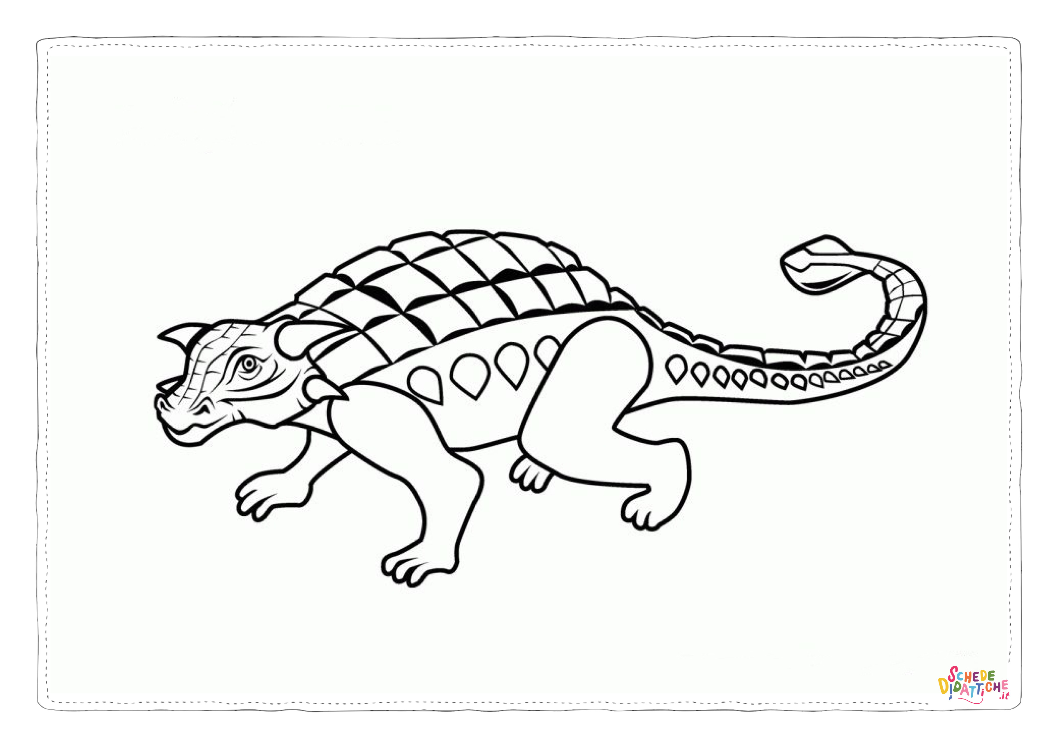 Disegno "Disegno di Anchilosauro da stampare e colorare 7" Disegno di Anchilosauro da stampare e colorare 7
