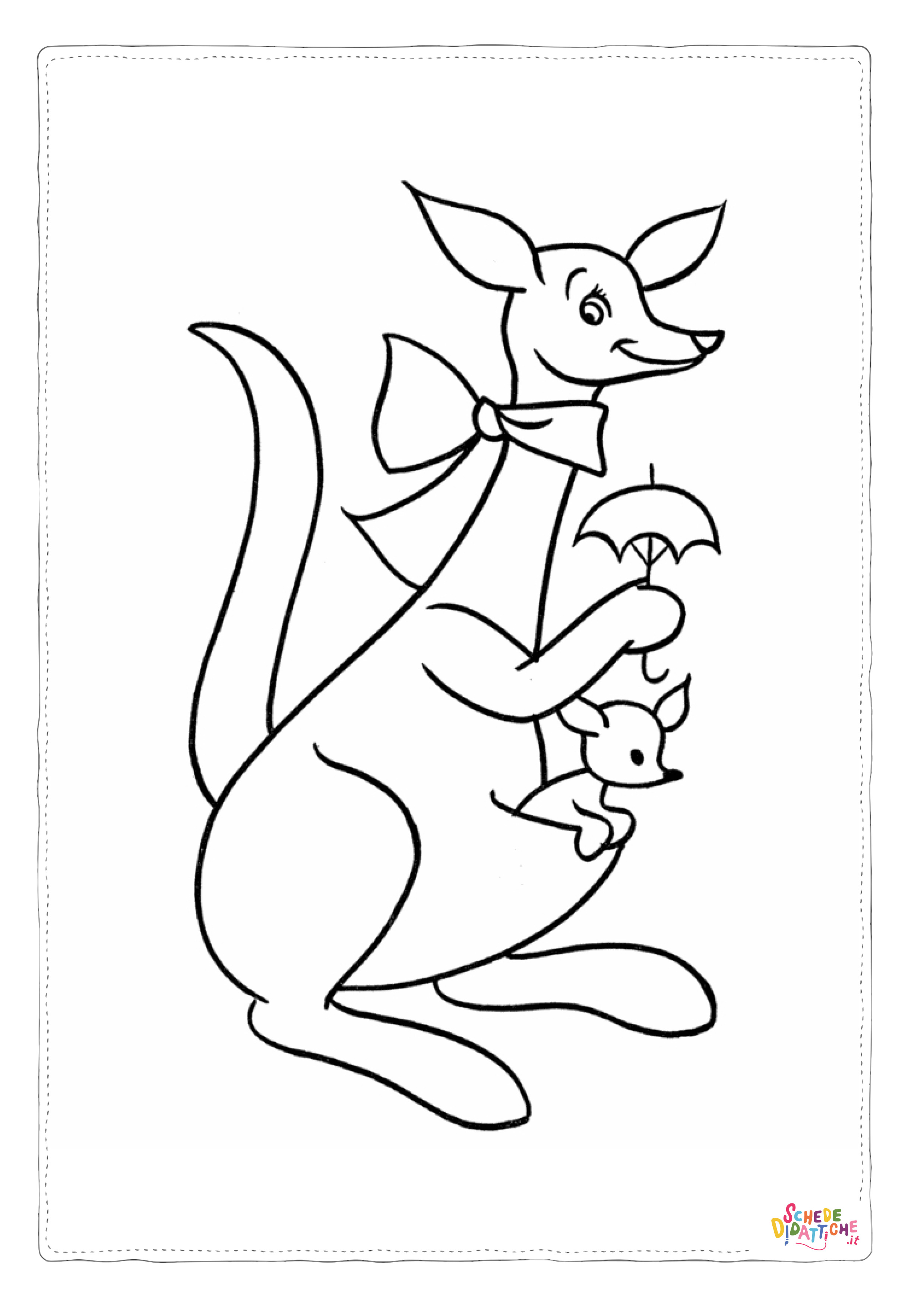 Disegno "Disegno di canguro da stampare e colorare 3" Disegno di canguro da stampare e colorare 3