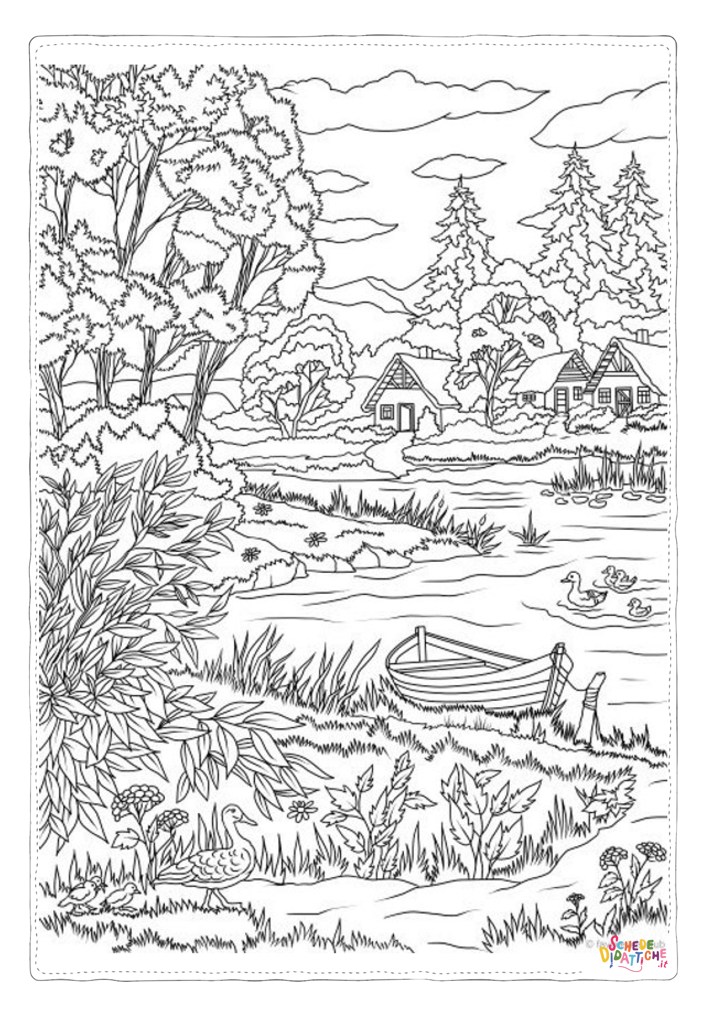 Disegno "Disegno di paesaggio da stampare e colorare 44" Disegno di paesaggio da stampare e colorare 44