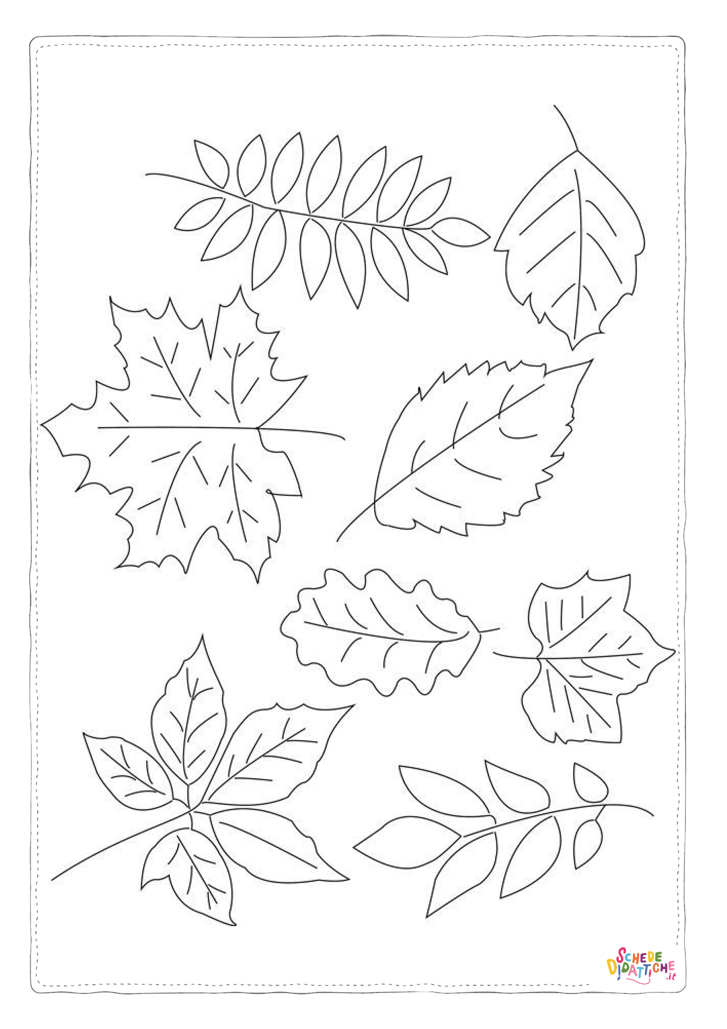 Disegno "Disegno di foglia da stampare e colorare 9" Disegno di foglia da stampare e colorare 9