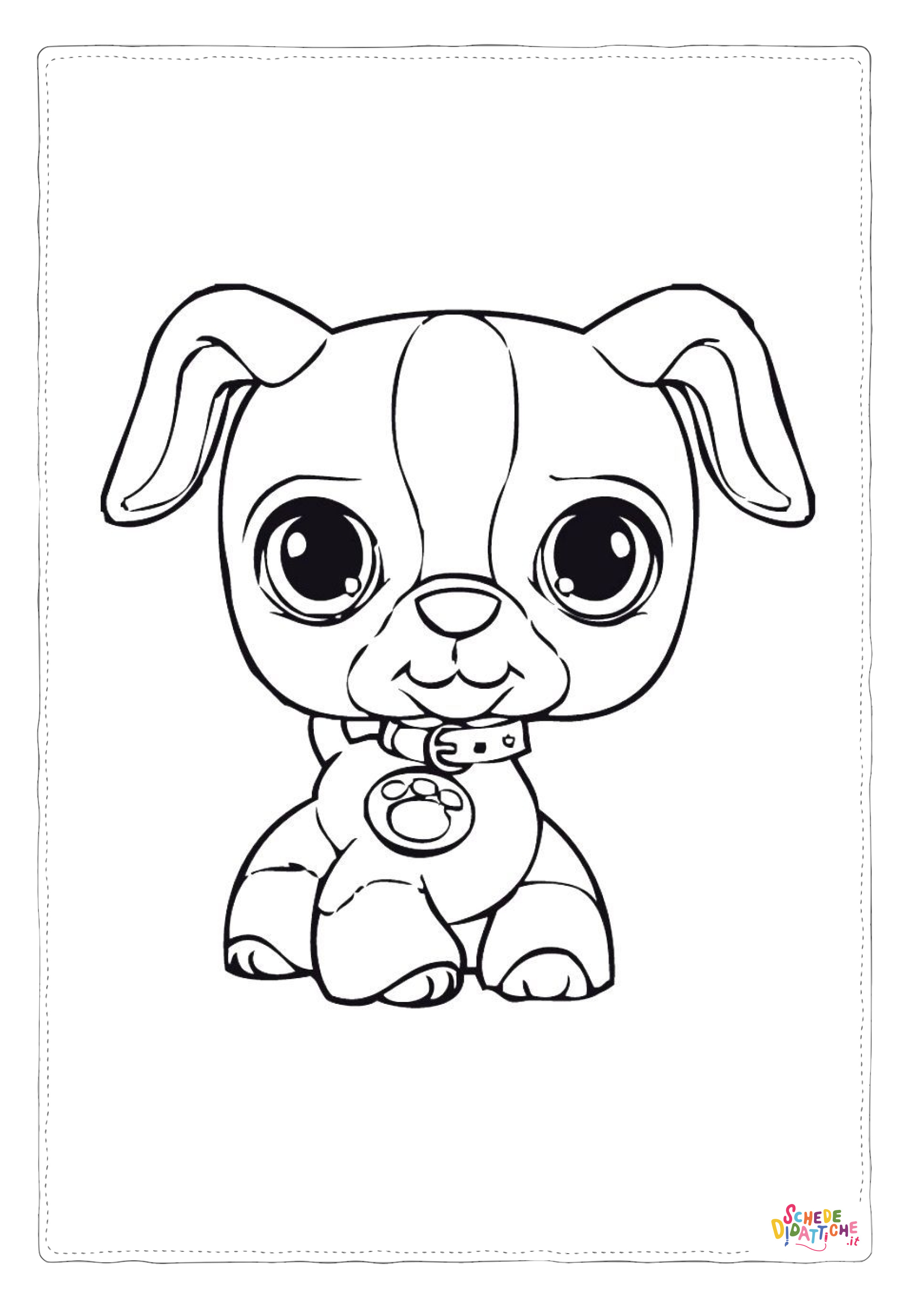 Disegno di cane da stampare e colorare 142