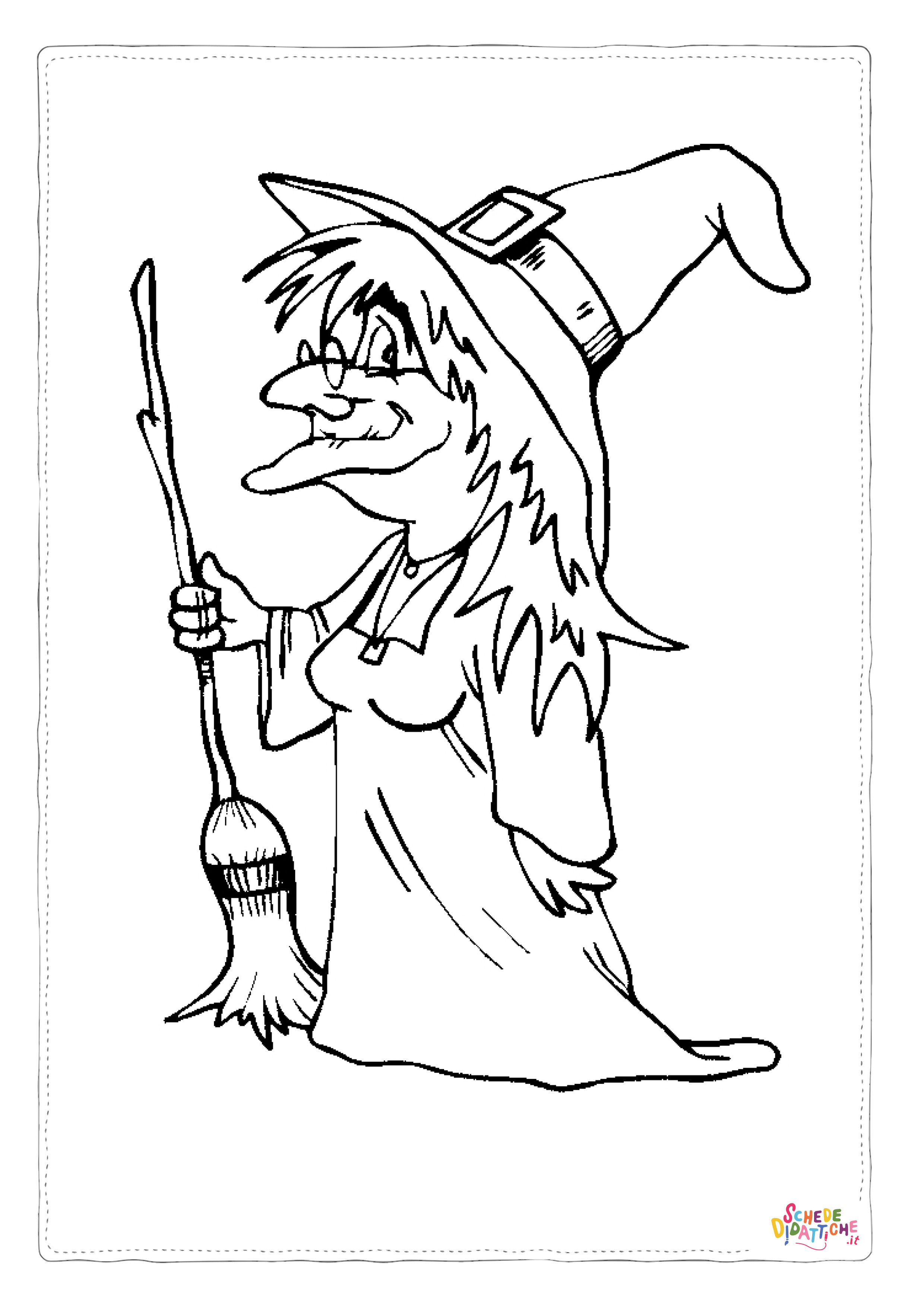Disegno di Befana da stampare e colorare 5