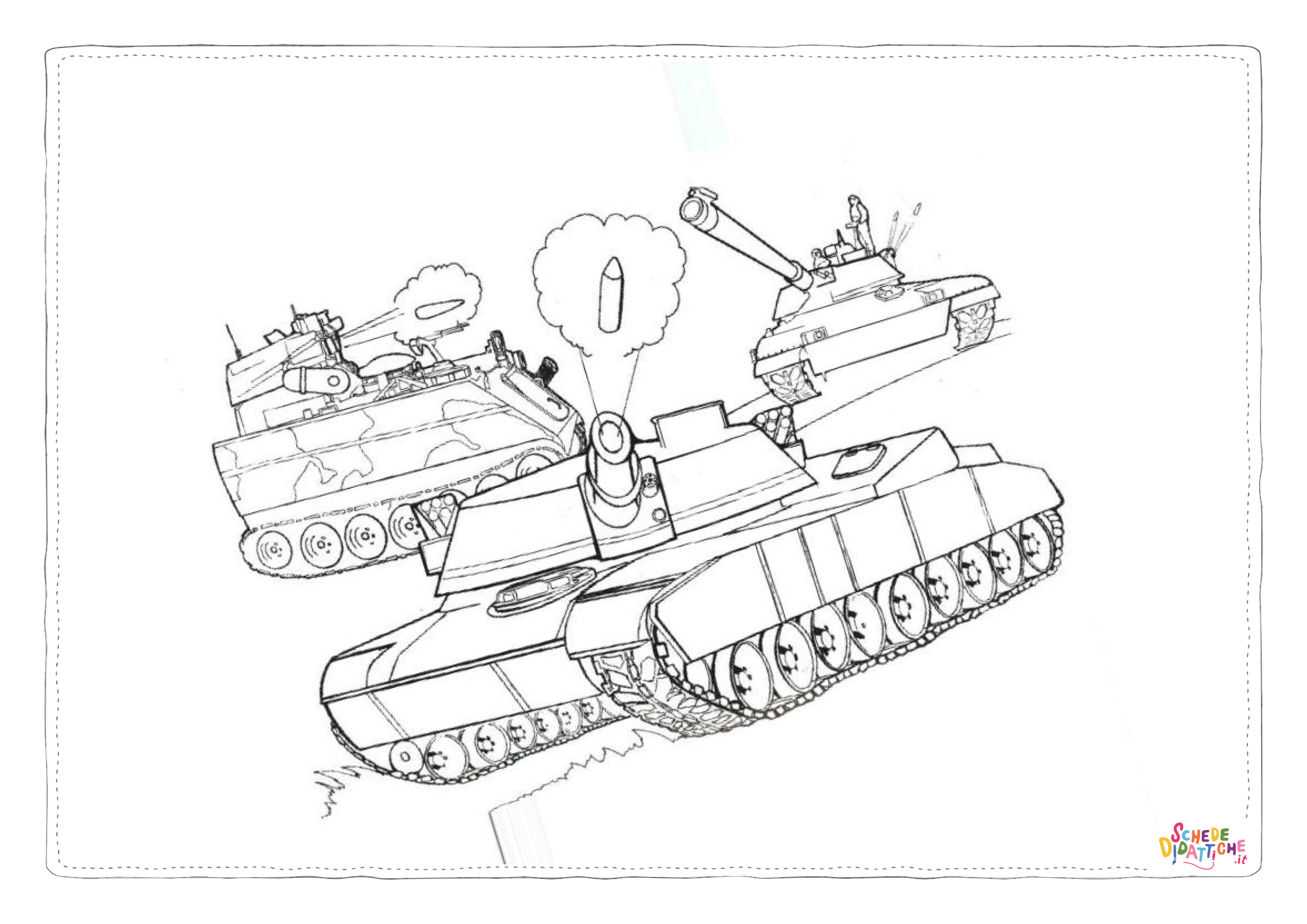 Disegno di carro armato da stampare e colorare 38
