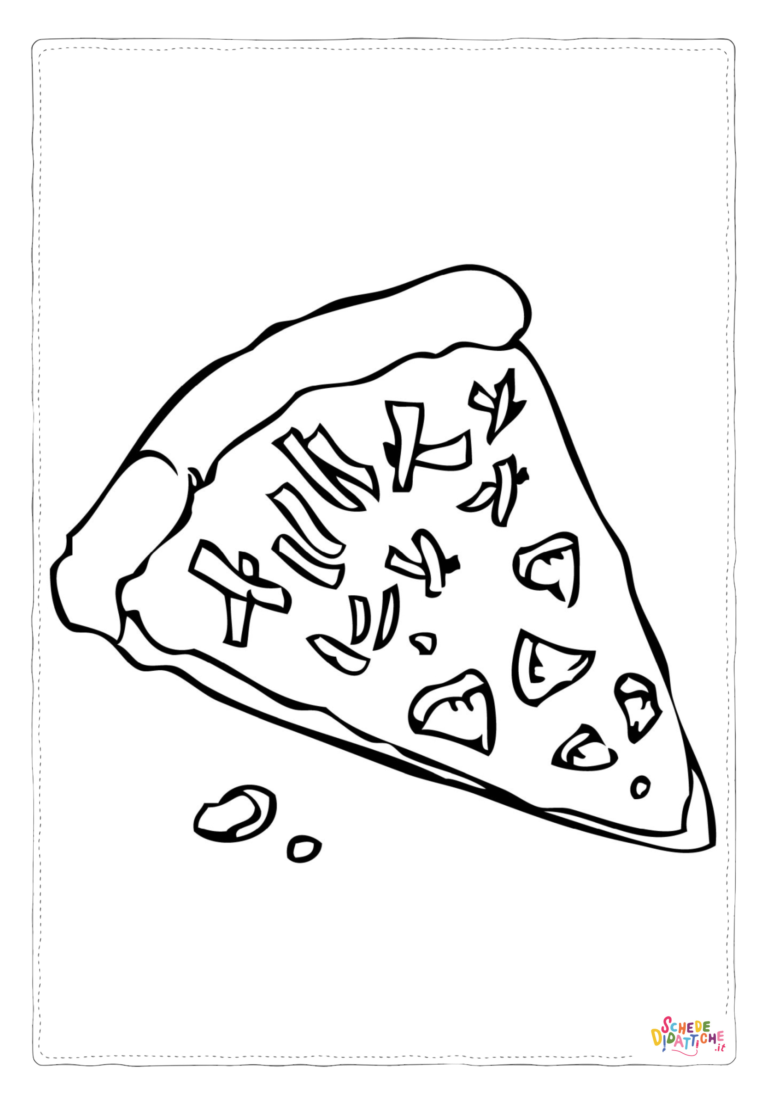 Disegno di pizza da stampare e colorare 16