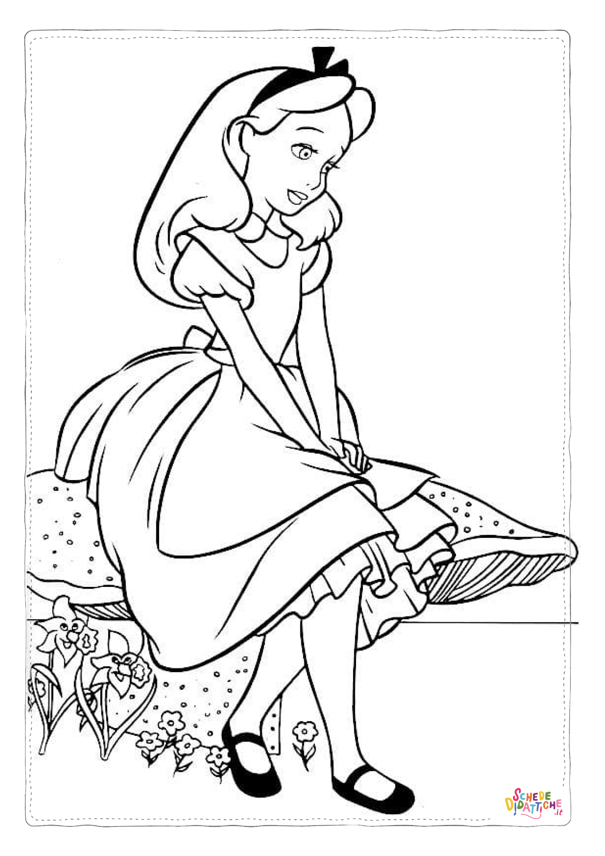 Disegno di Alice nel paese delle meraviglie da stampare e colorare 77