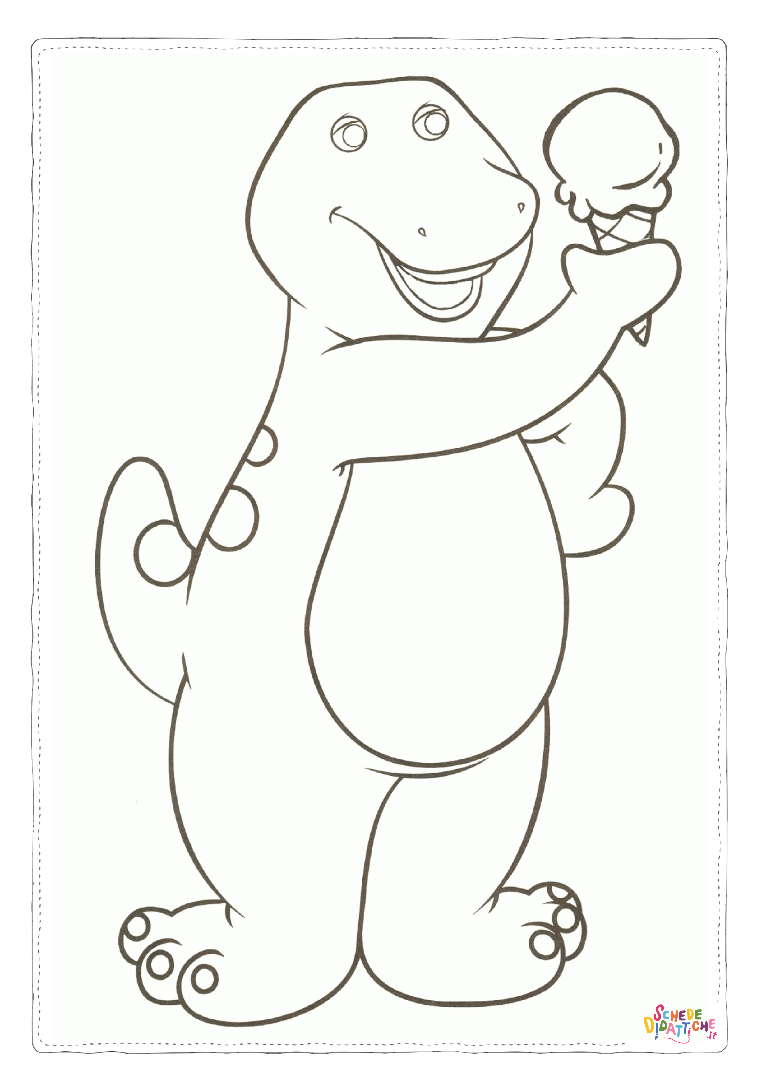 Disegno di Barney il dinosauro da stampare e colorare 20