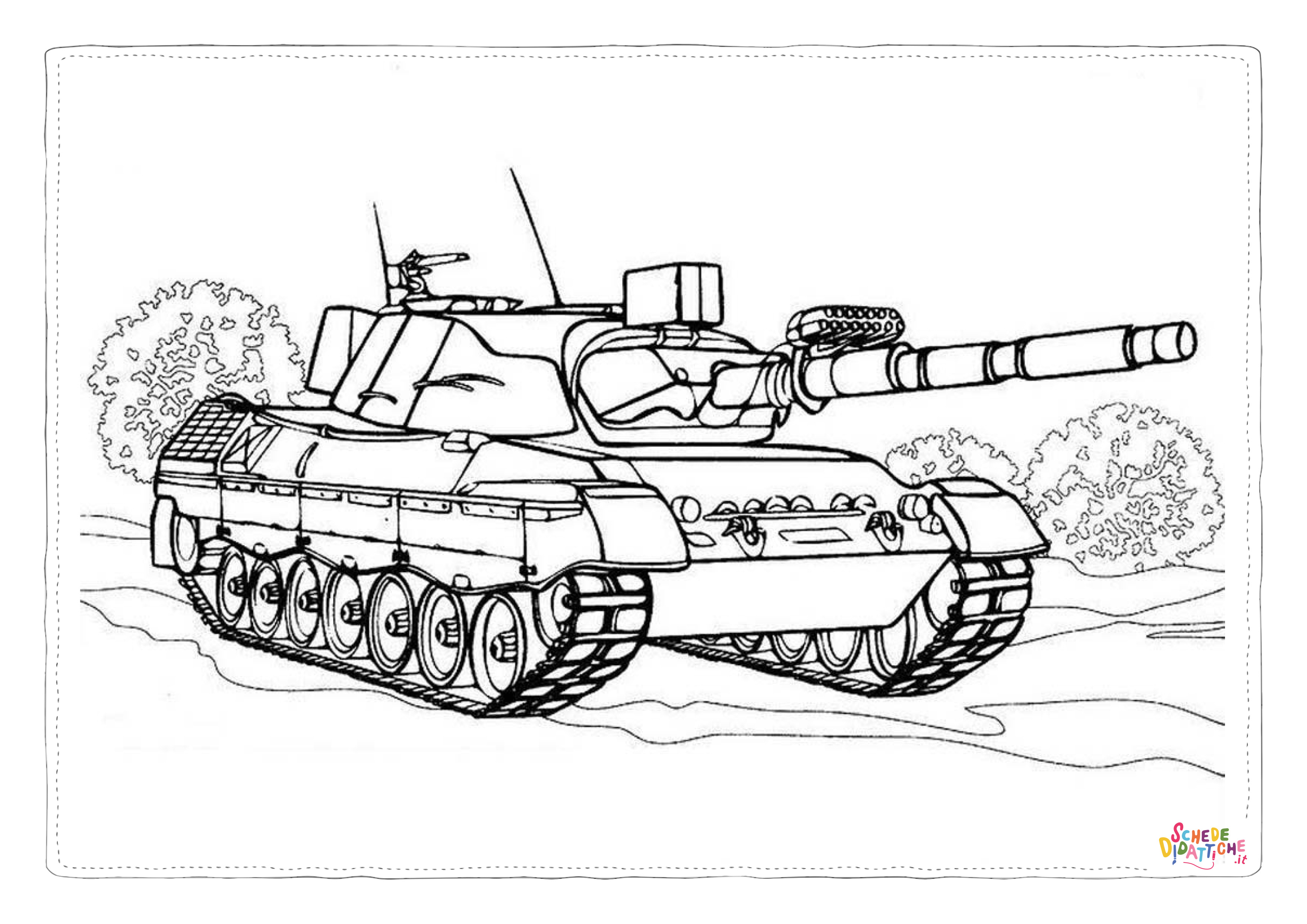 Disegno "Disegno di carro armato da stampare e colorare 1" Disegno di carro armato da stampare e colorare 1