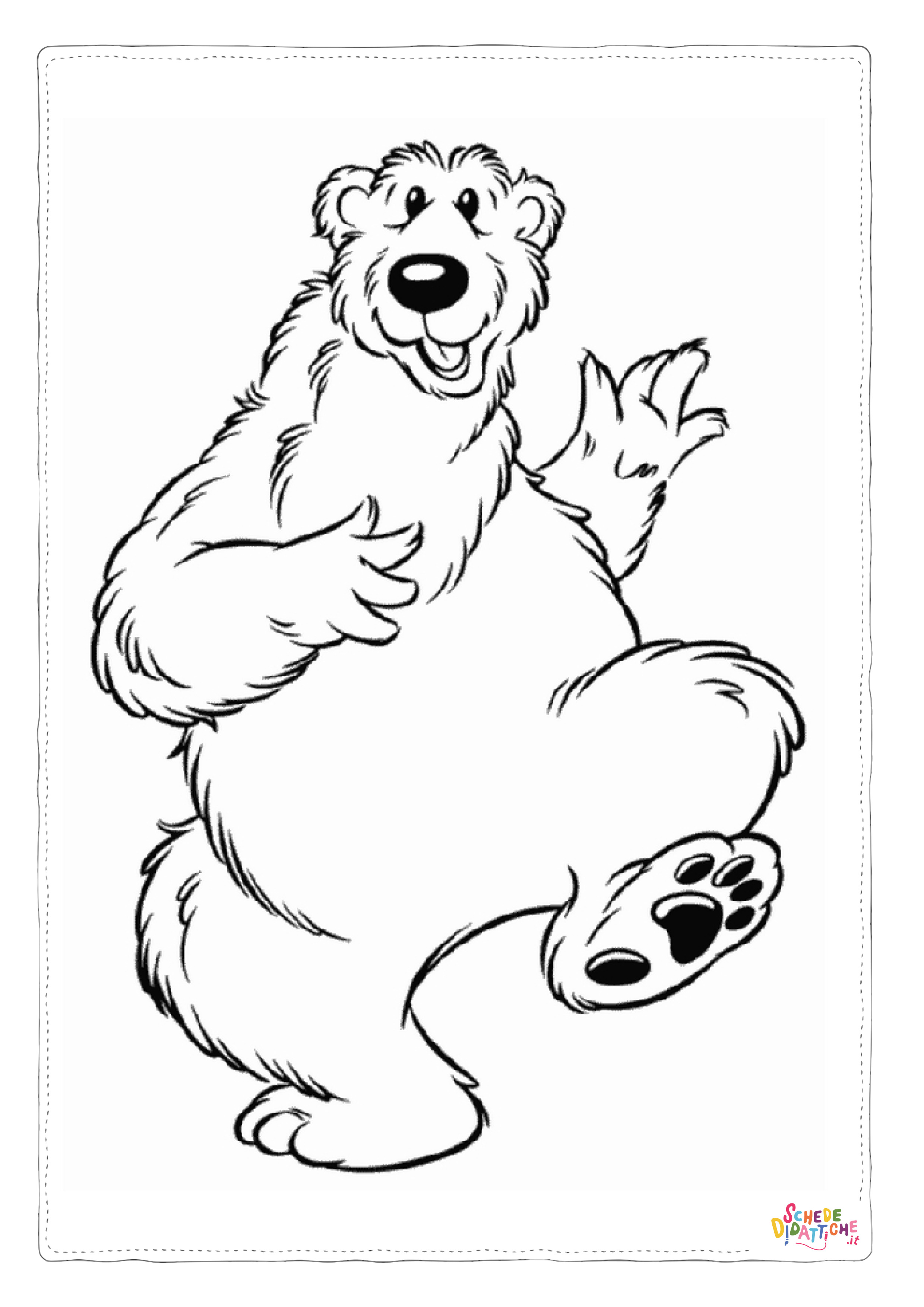Disegno di Luna e l'orso nella casa blu da stampare e colorare 4