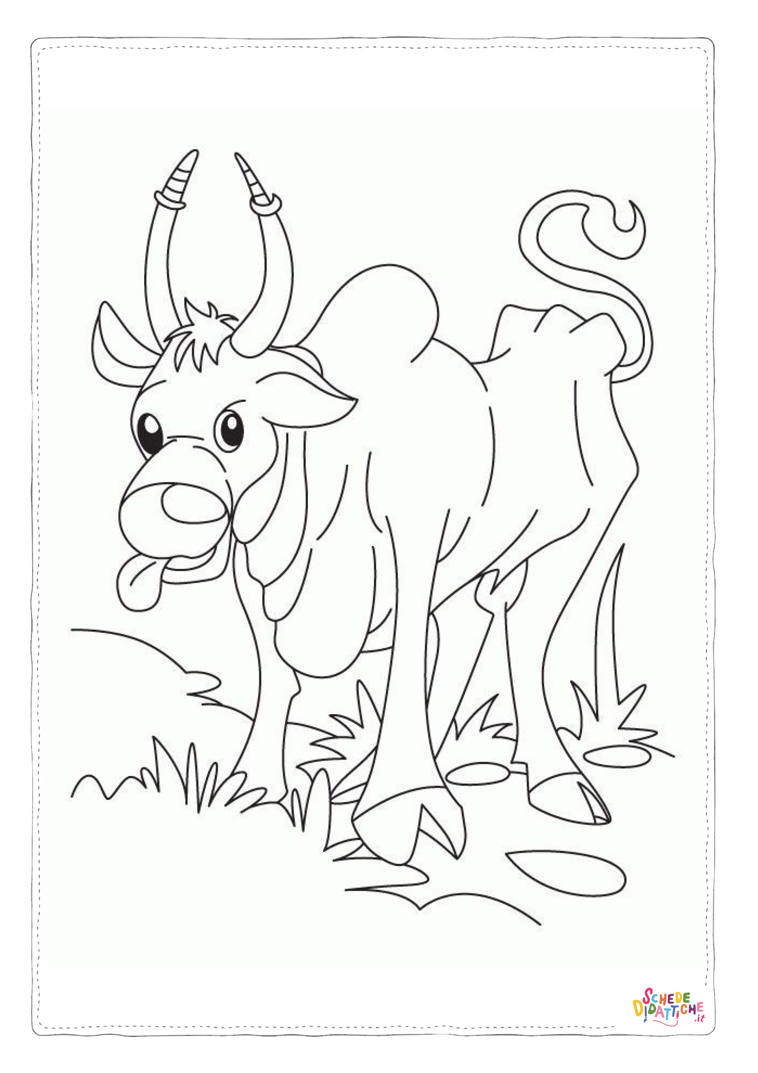 Disegno "Disegno di mucca da stampare e colorare 103" Disegno di mucca da stampare e colorare 103