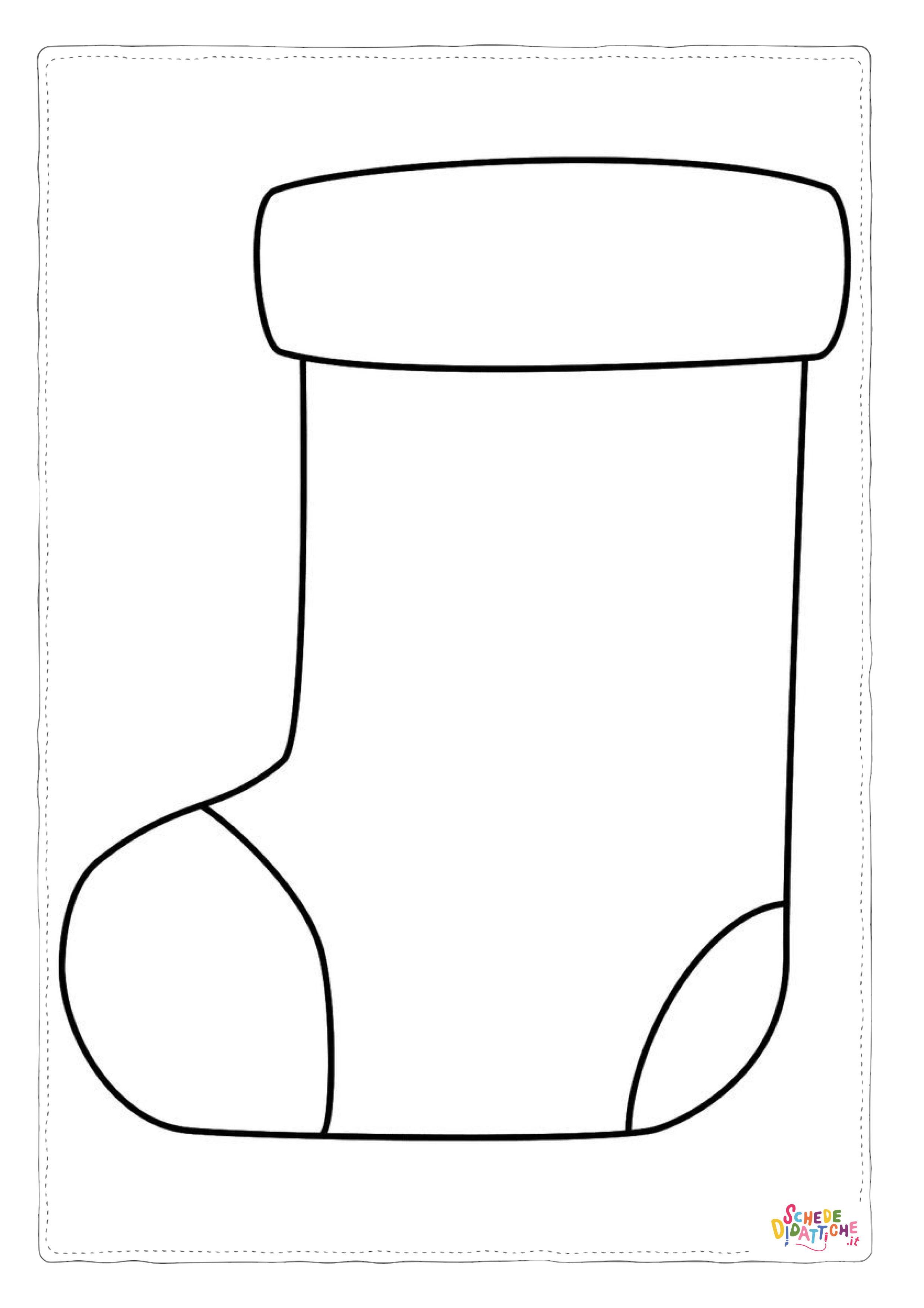 Disegno "Disegno di scarpa natalizia da stampare e colorare 5" Disegno di scarpa natalizia da stampare e colorare 5