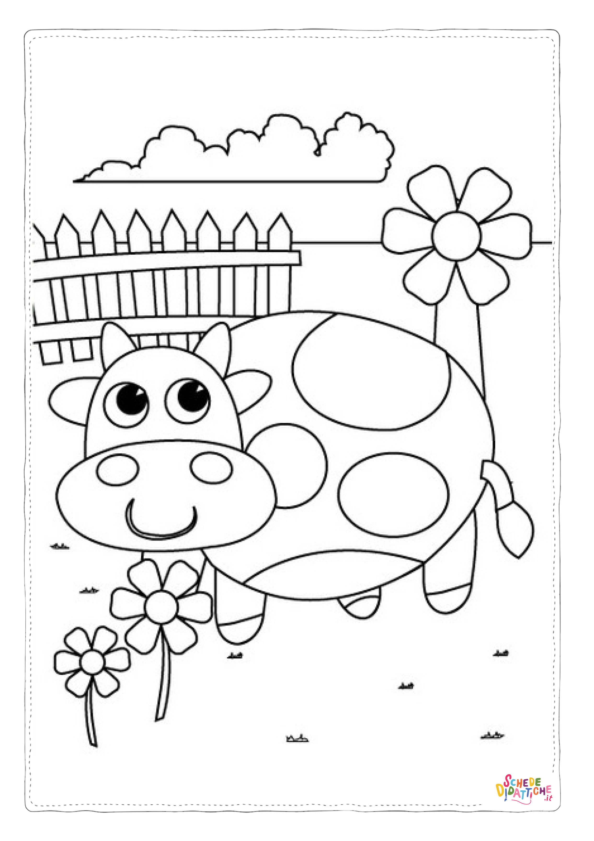 Disegno di mucca da stampare e colorare 19