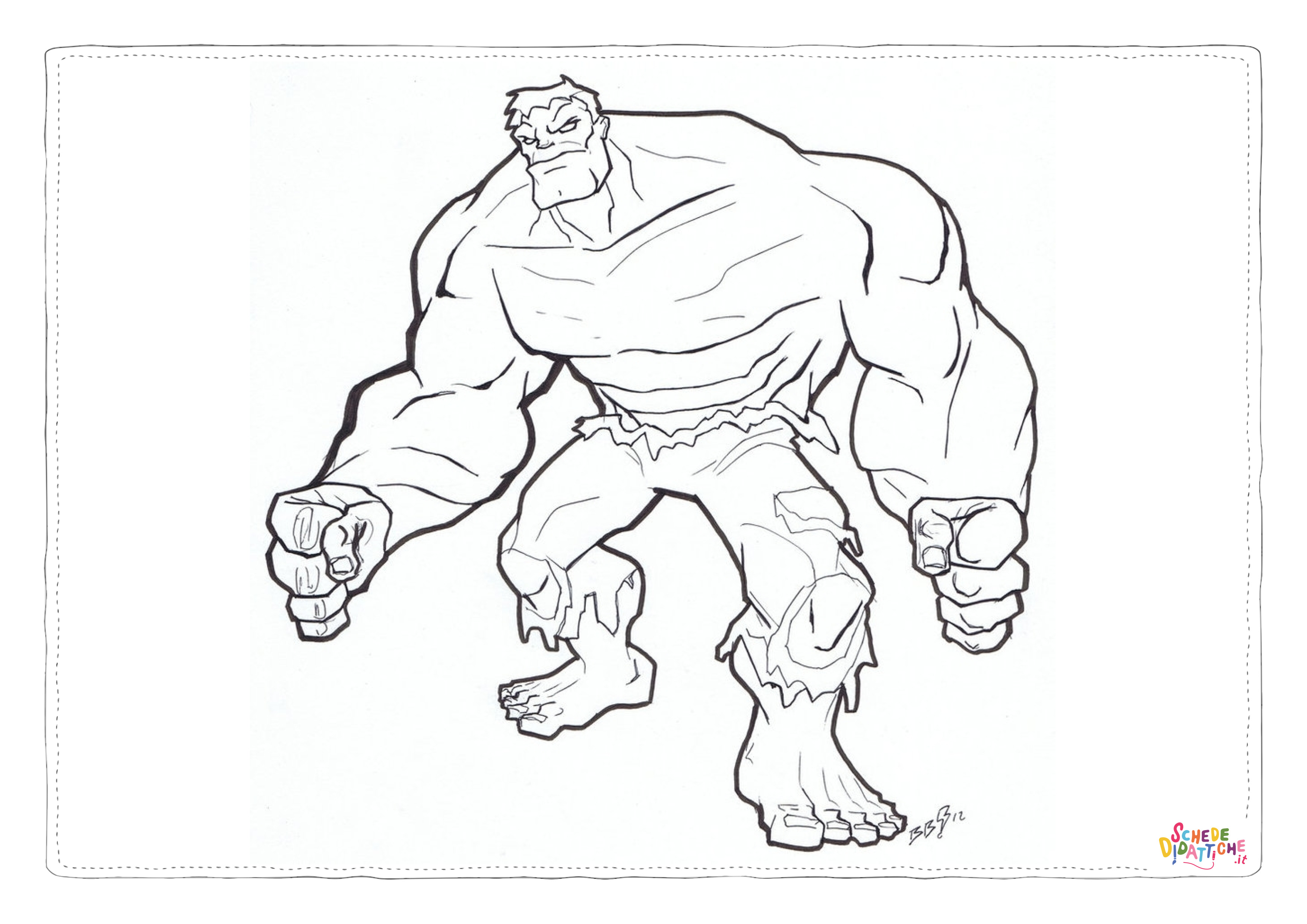 Disegno "Disegno di Hulk da stampare e colorare 4" Disegno di Hulk da stampare e colorare 4