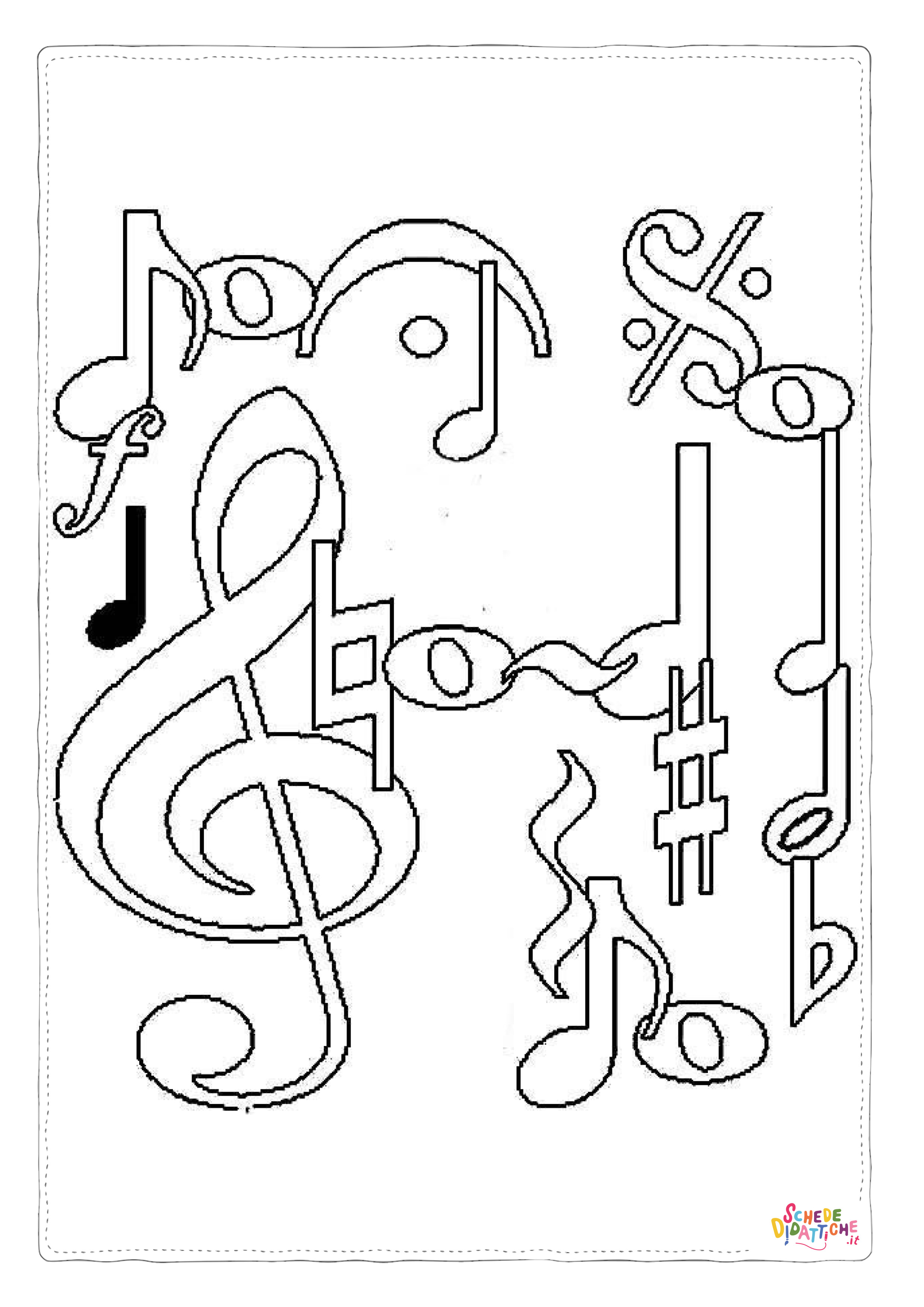 Disegno "Disegno di nota musicale da stampare e colorare 2" Disegno di nota musicale da stampare e colorare 2
