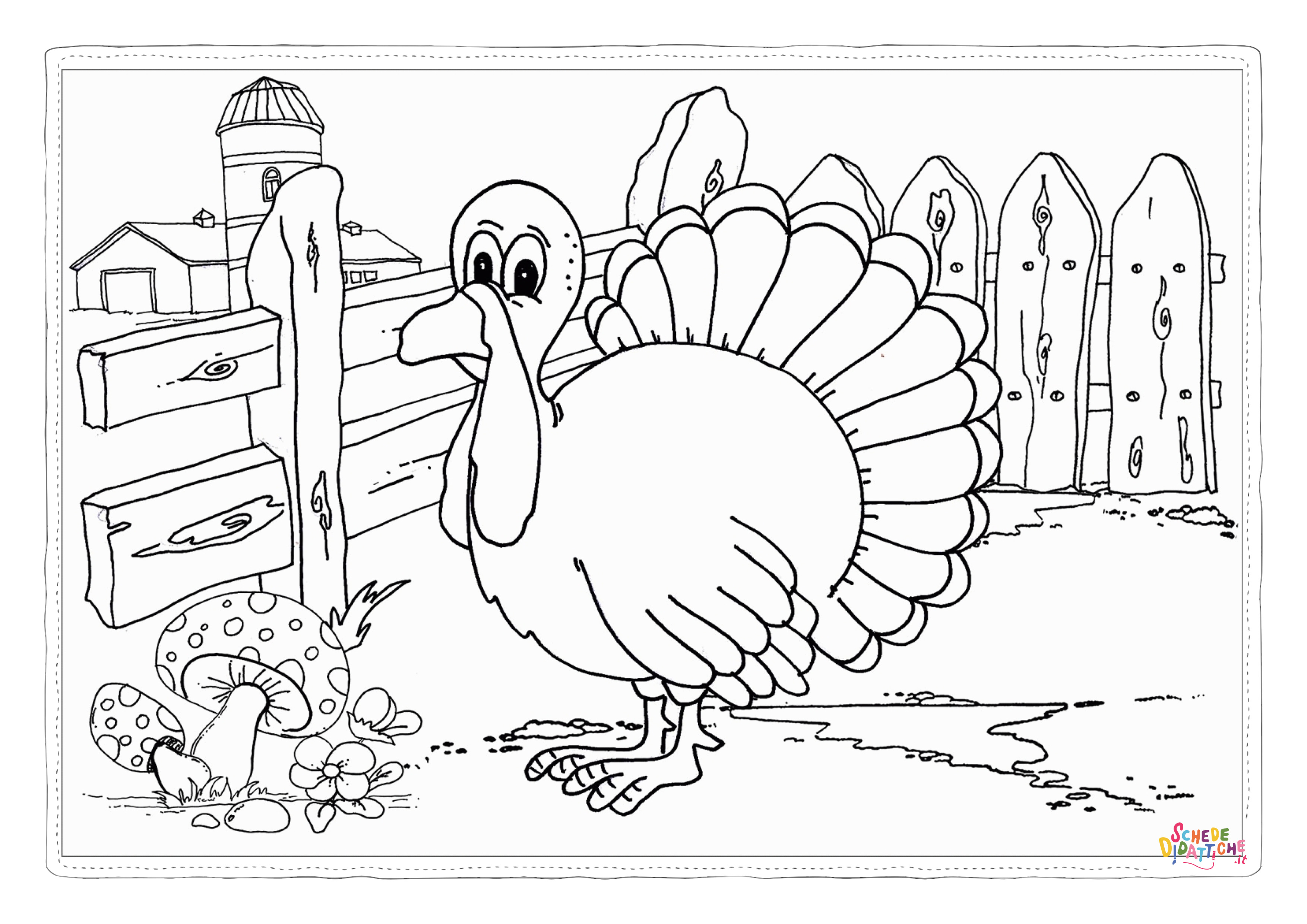 Disegno di tacchino da stampare e colorare 37
